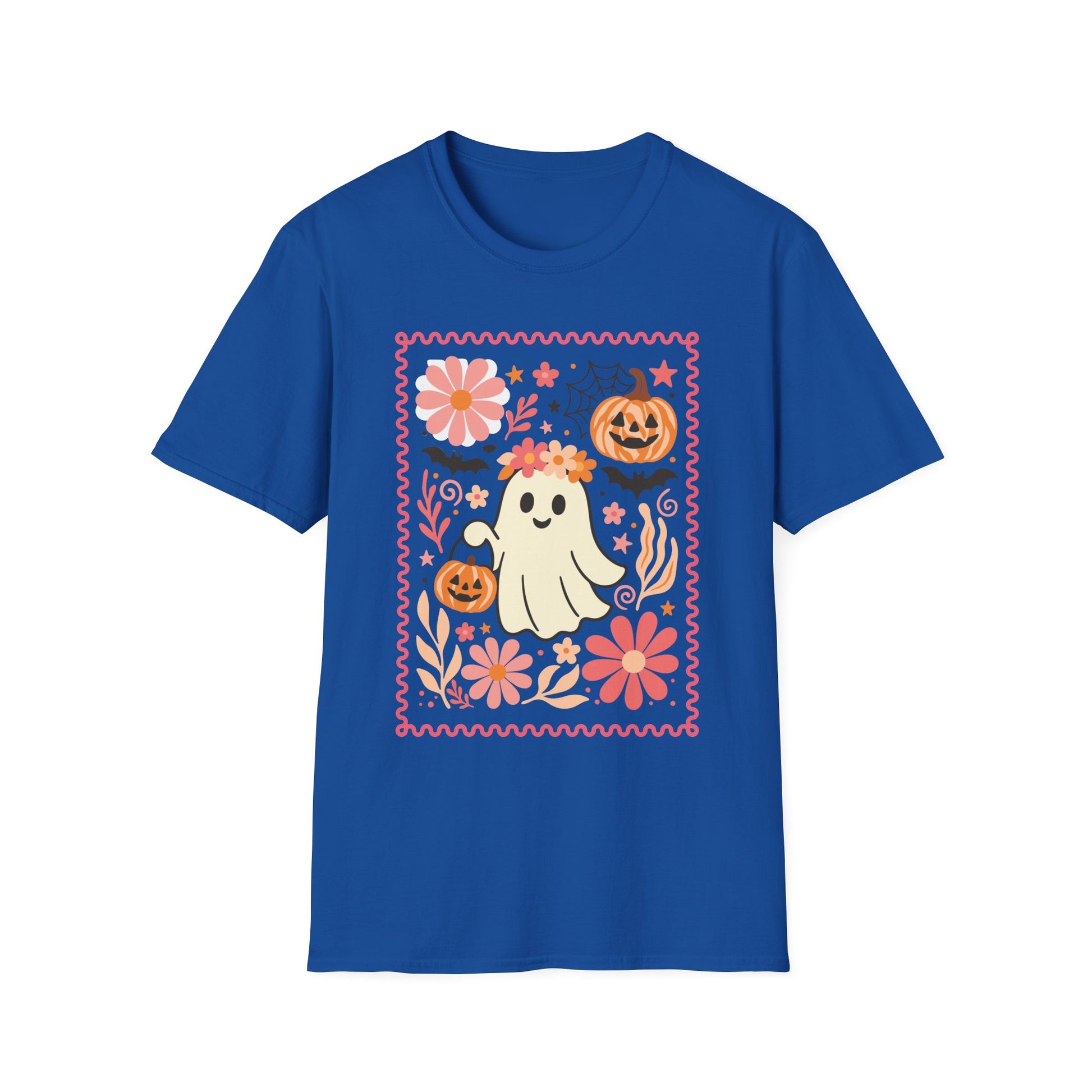 Cute Halloween Youth Tee, Ghost and Pumpkin Design, Kids Halloween Unisex XS-5X