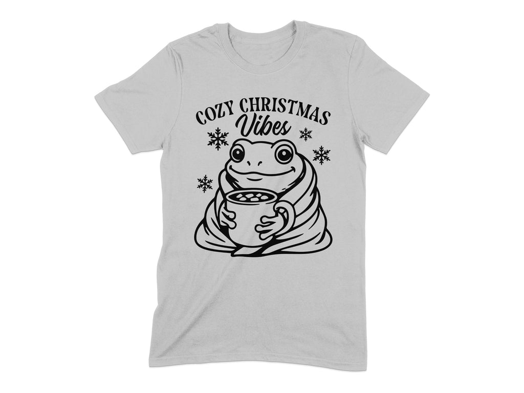 Cozy Christmas Vibes Cute Frog Coffee T-shirt product type
