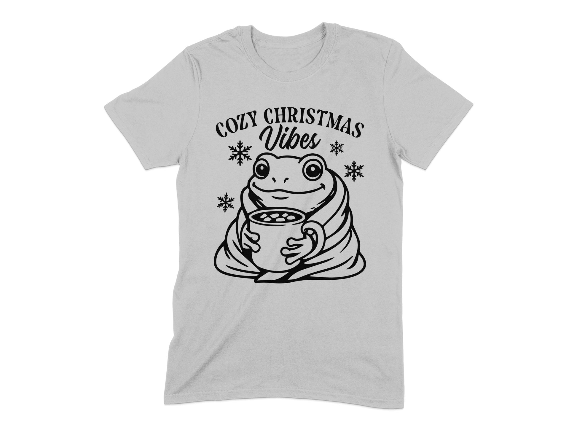 Cozy Christmas Vibes Cute Frog Coffee T-shirt product type
