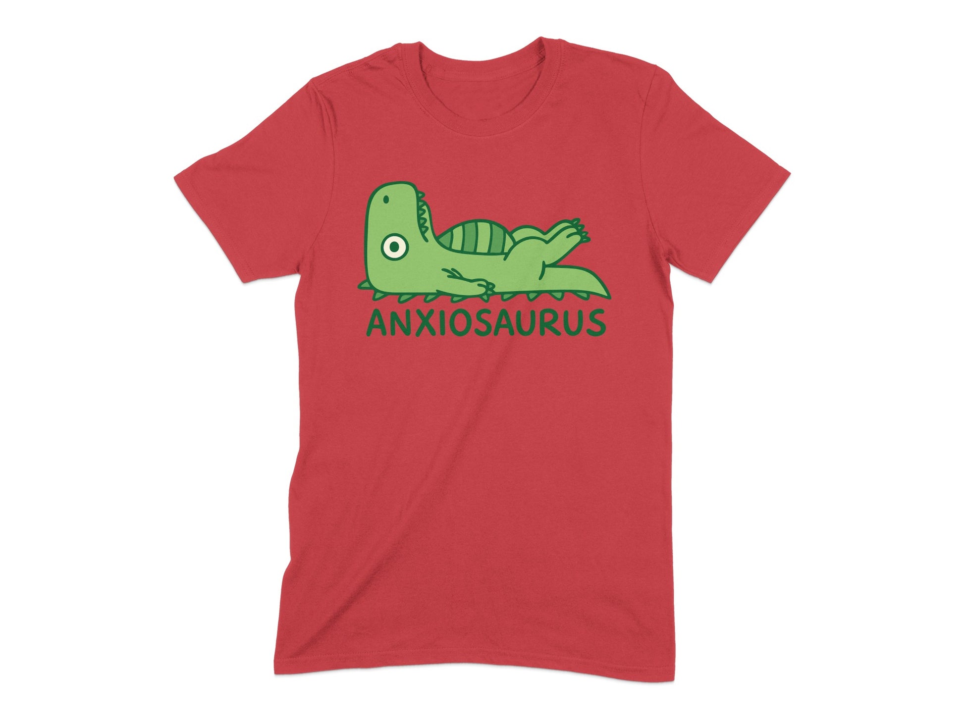 Fun Red Anxiosaurus Graphic Design T-shirt product type