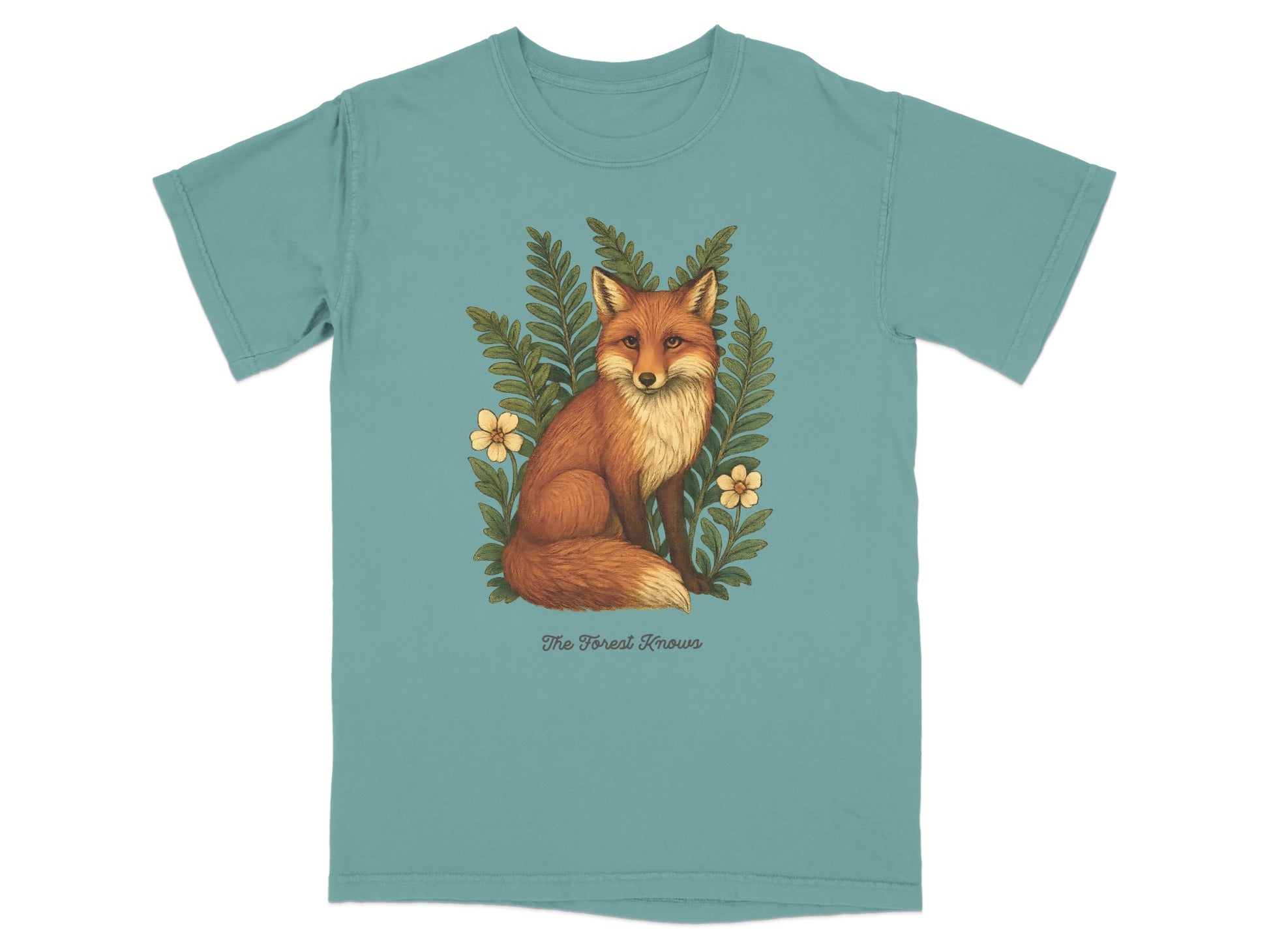 Forest Knows Fox Green Graphic T-shirt product