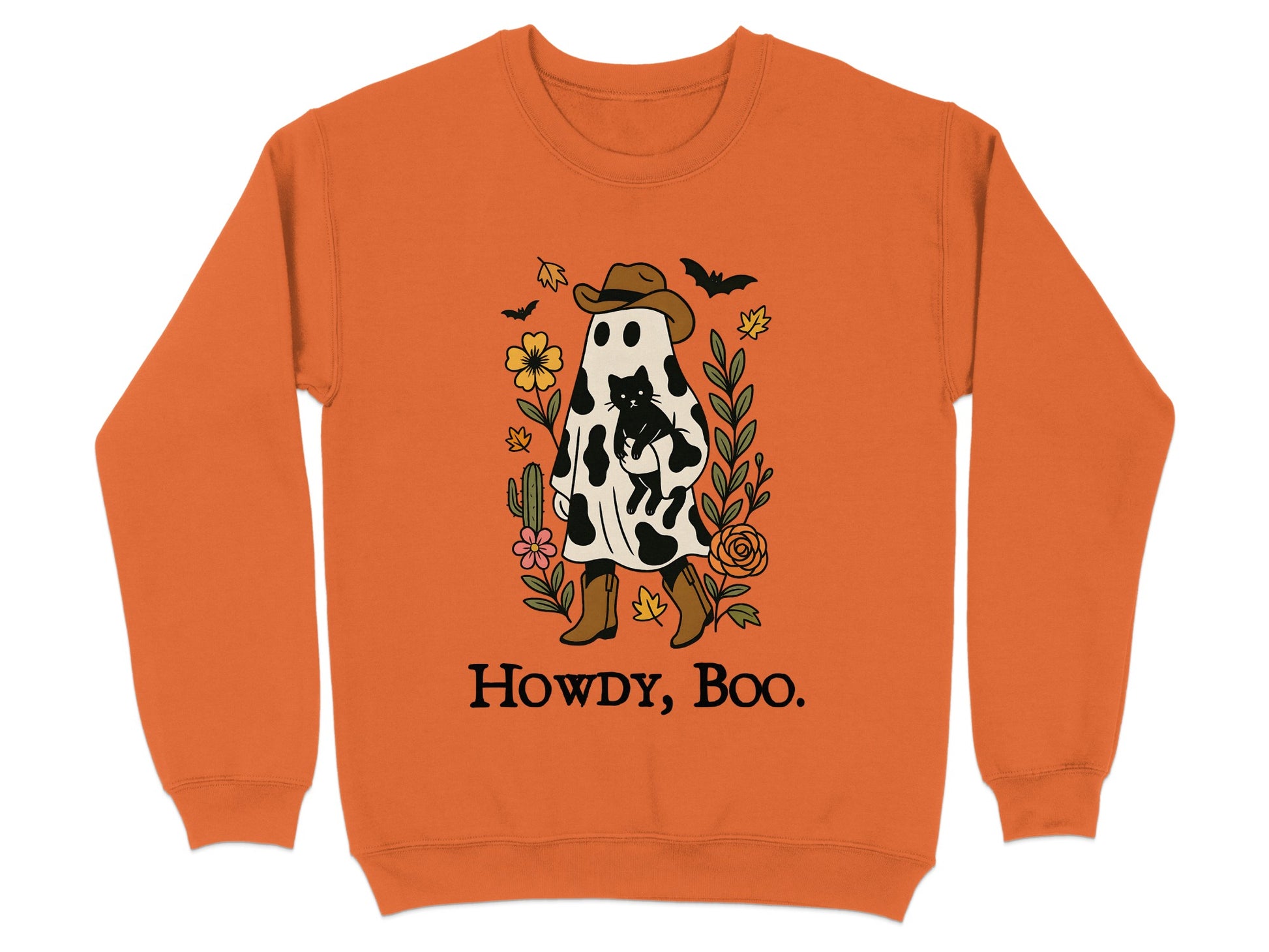 Howdy Boo Halloween Ghost Sweater festive apparel product type