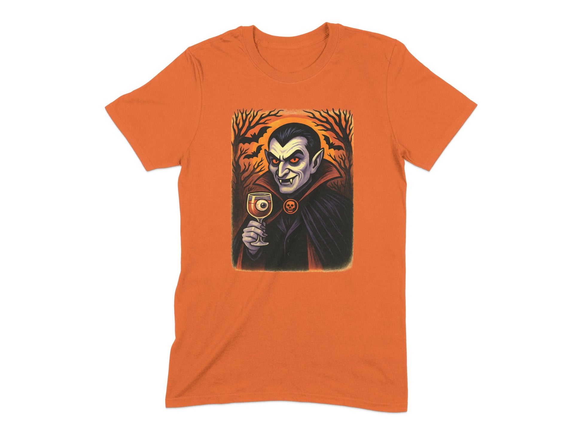 Spooky Vampire Holding Glass Printed T-shirt product