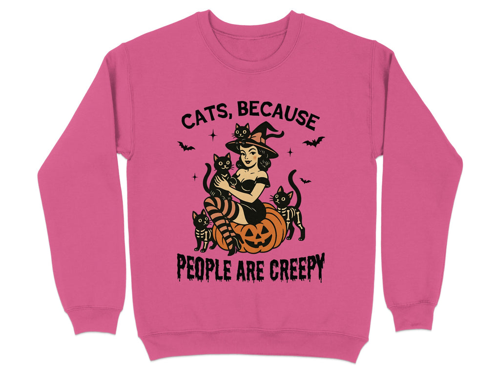 Cats Because People Are Creepy Halloween Sweatshirt Product