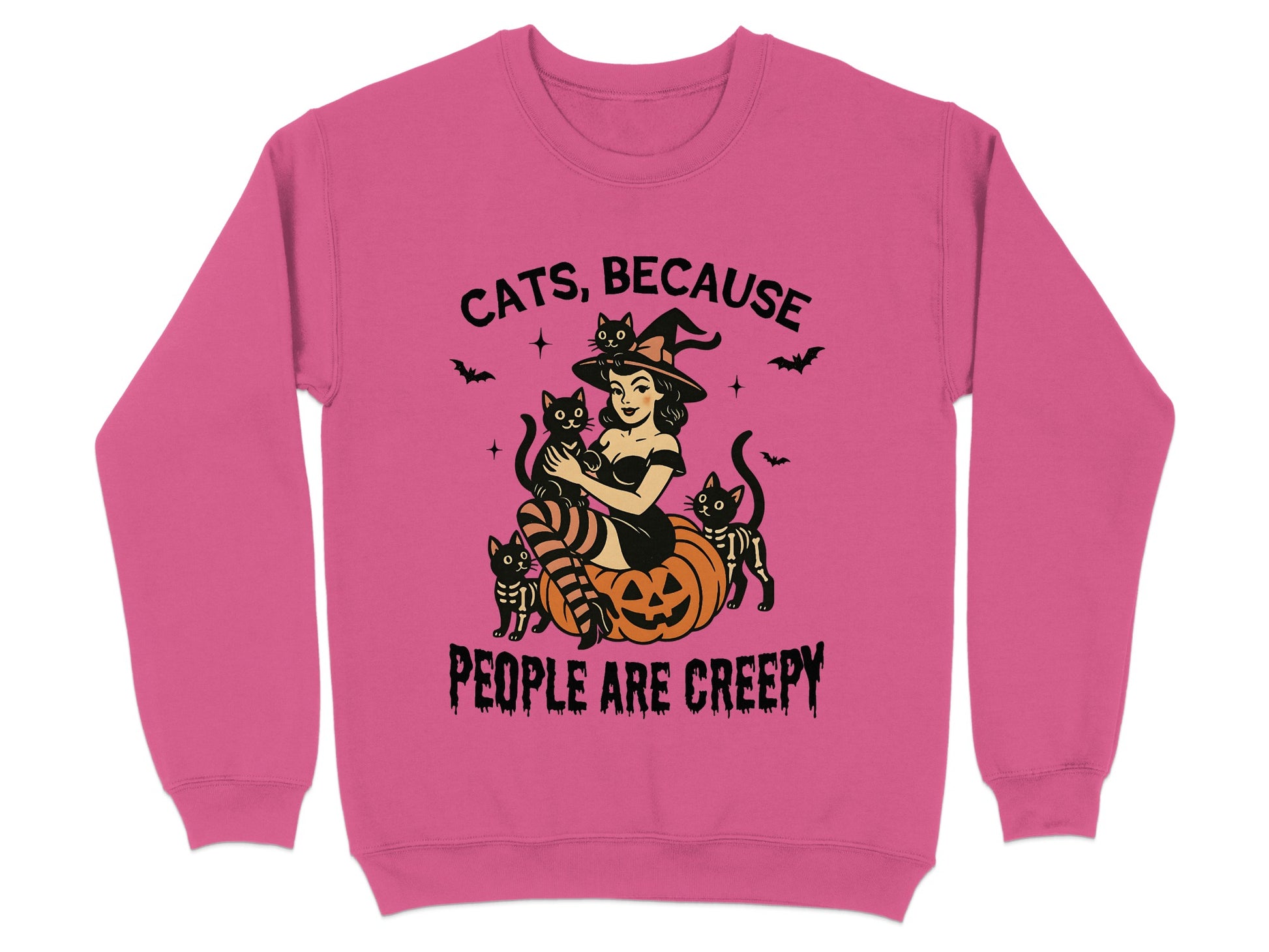 Cats Because People Are Creepy Halloween Sweatshirt Product