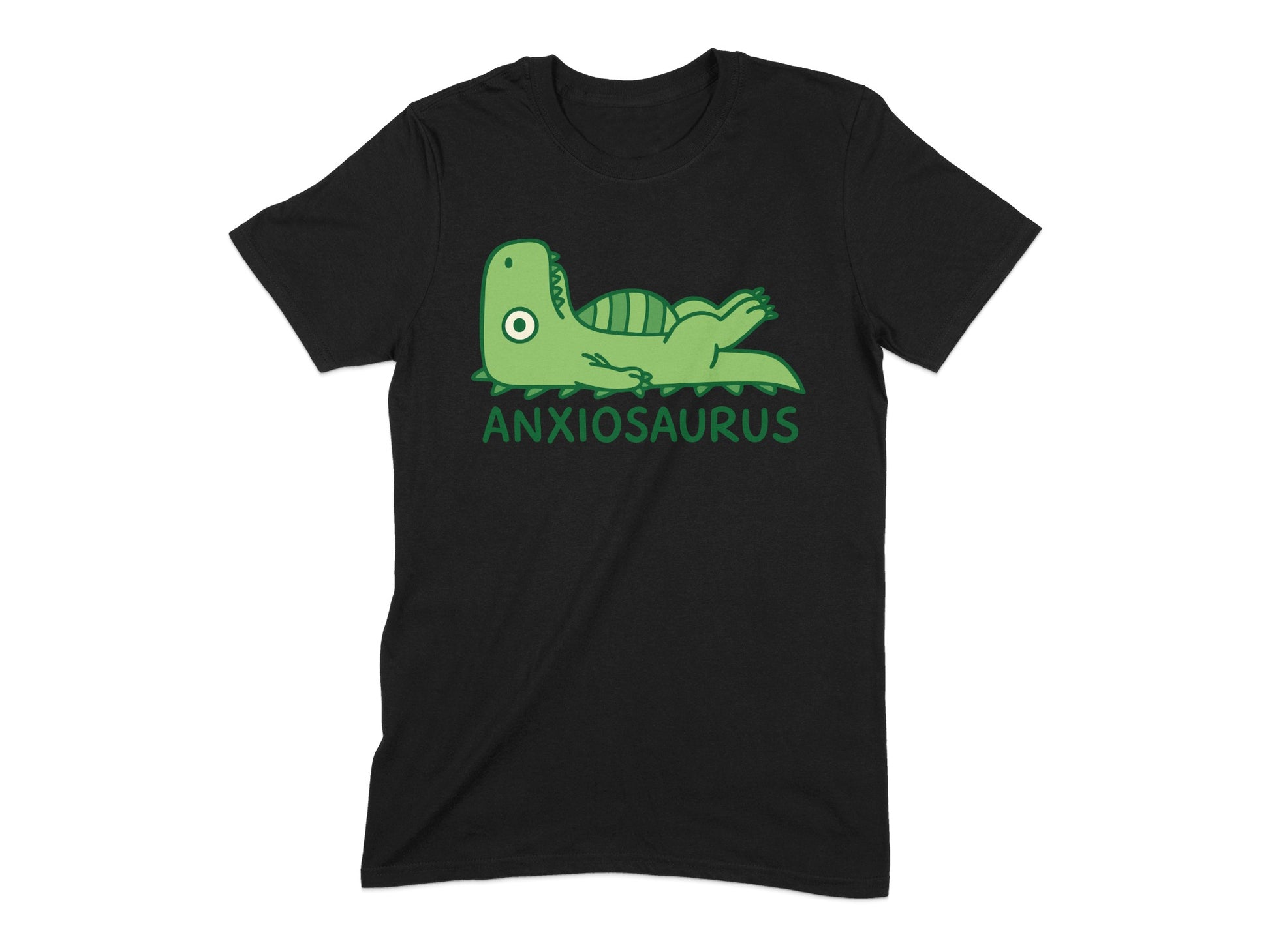 Graphic Black Tee Anxiosaurus Dinosaur Themed product