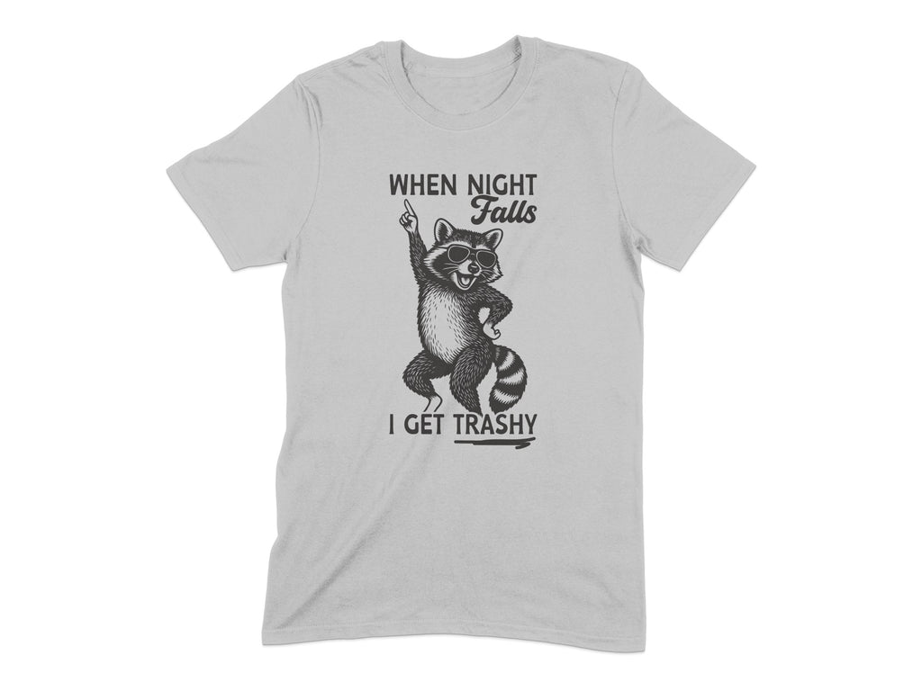 When Night Falls I Get Trashy Raccoon Graphic Shirt product