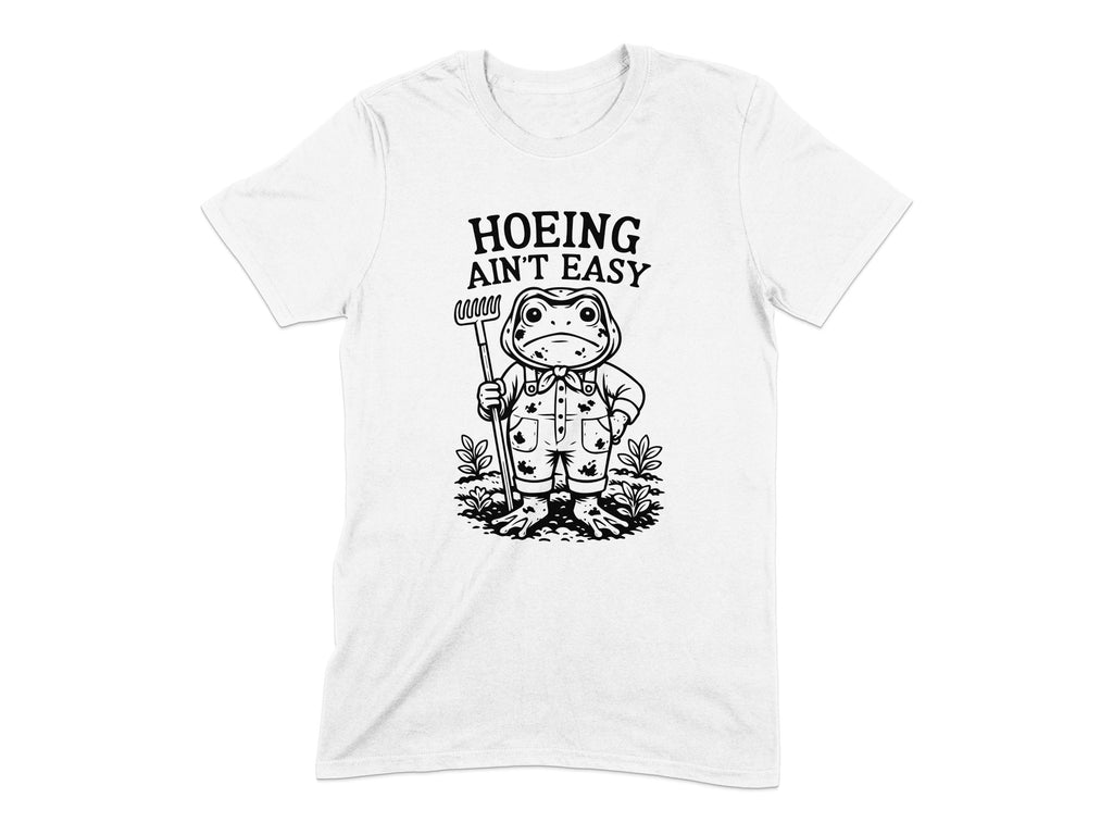 Hoeing Ain't Easy Frog in Overalls Graphic T-Shirt product