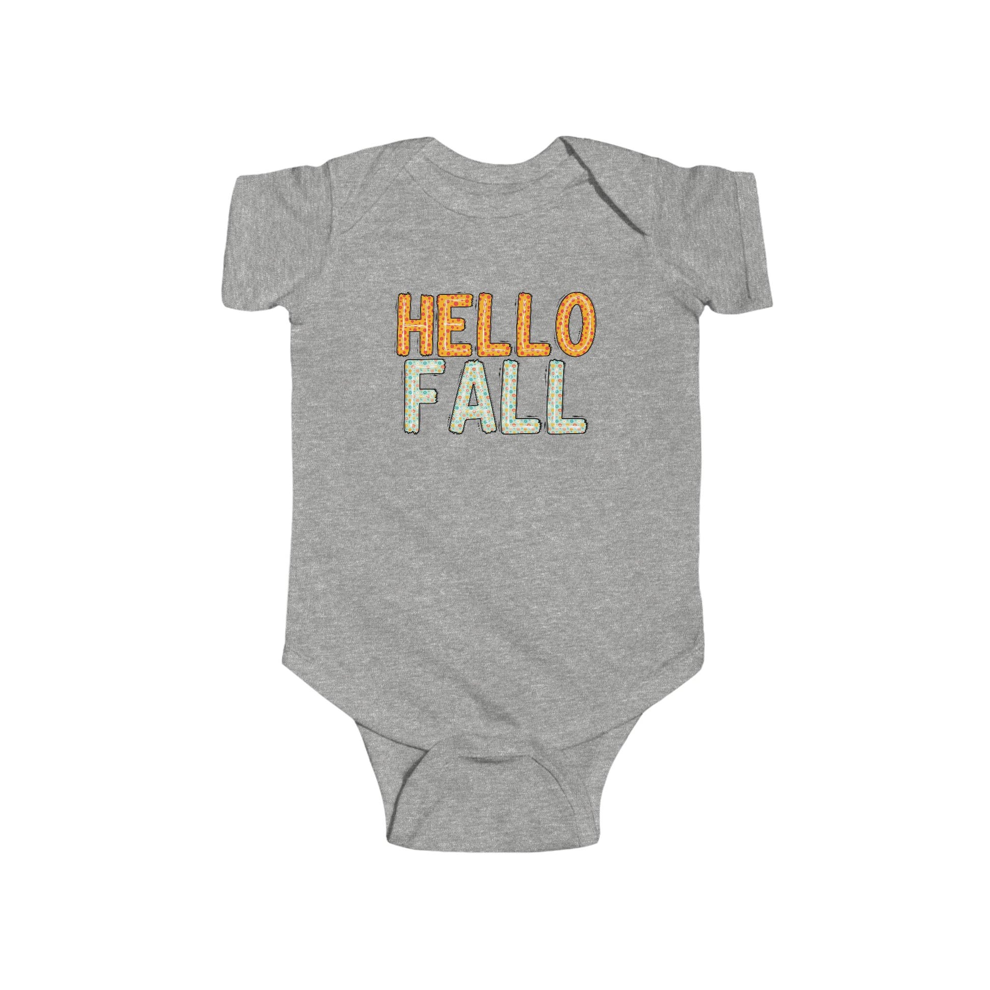 Cute Fall-Themed Infant Bodysuit, Baby Onesie, Seasonal Outfit, Autumn Clothing, Hello Fall Baby Clothing