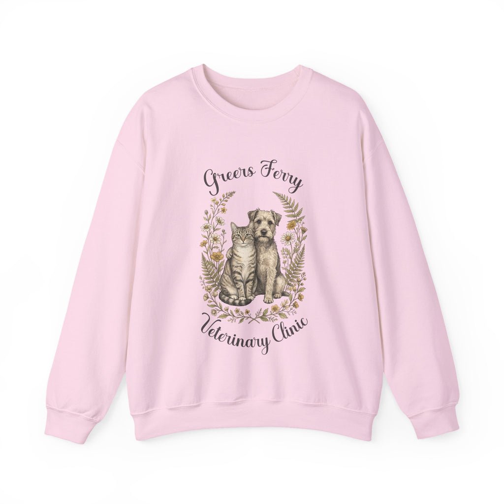 "Greers Ferry Veterinary Clinic" Cat & Dog Floral Sweatshirt 1