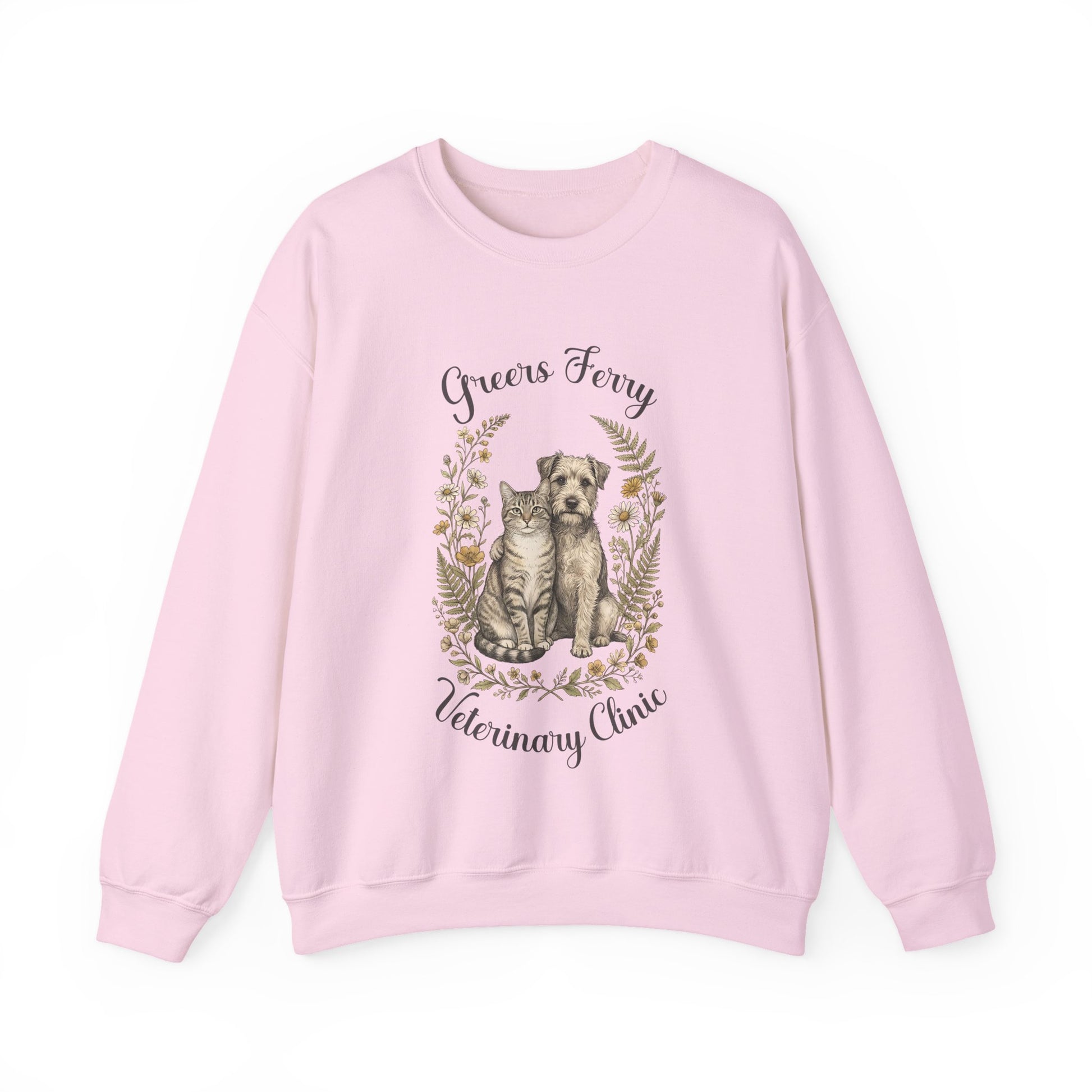 "Greers Ferry Veterinary Clinic" Cat & Dog Floral Sweatshirt 1