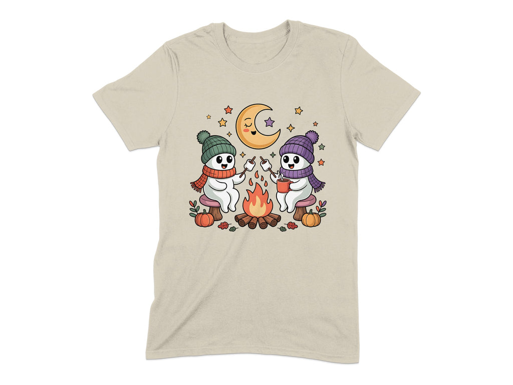 Cute Ghosts Camping by the Fire Graphic Tee product