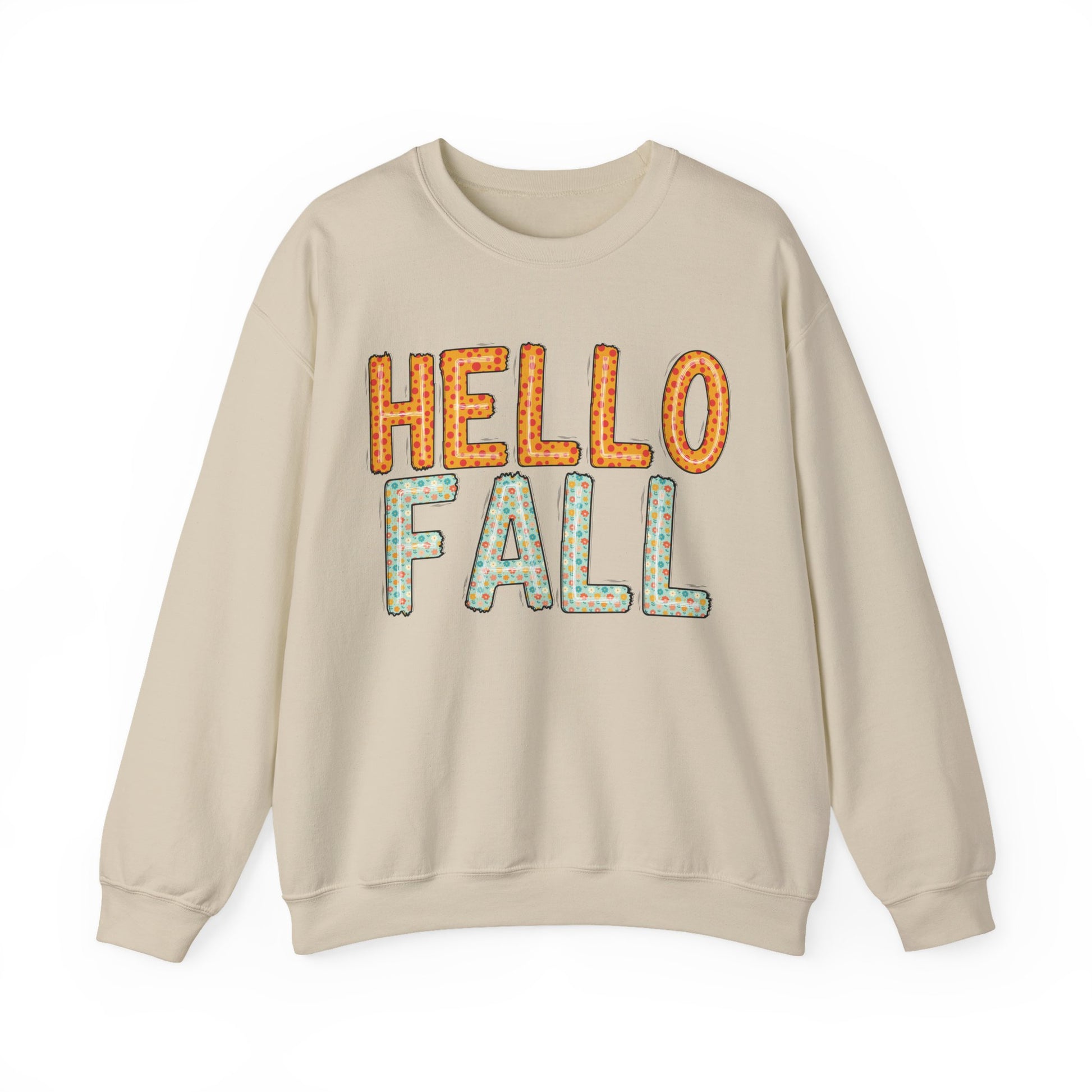 Hello Fall Cute Autumn Sweatshirt - Holiday or Seasonal Design XS-5X