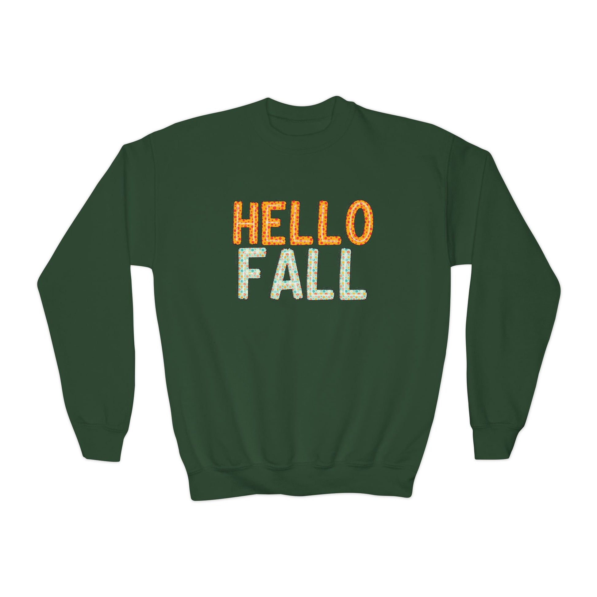 Youth Hello Fall Cute Autumn T-Shirt - Holiday or Seasonal Design XS-5X