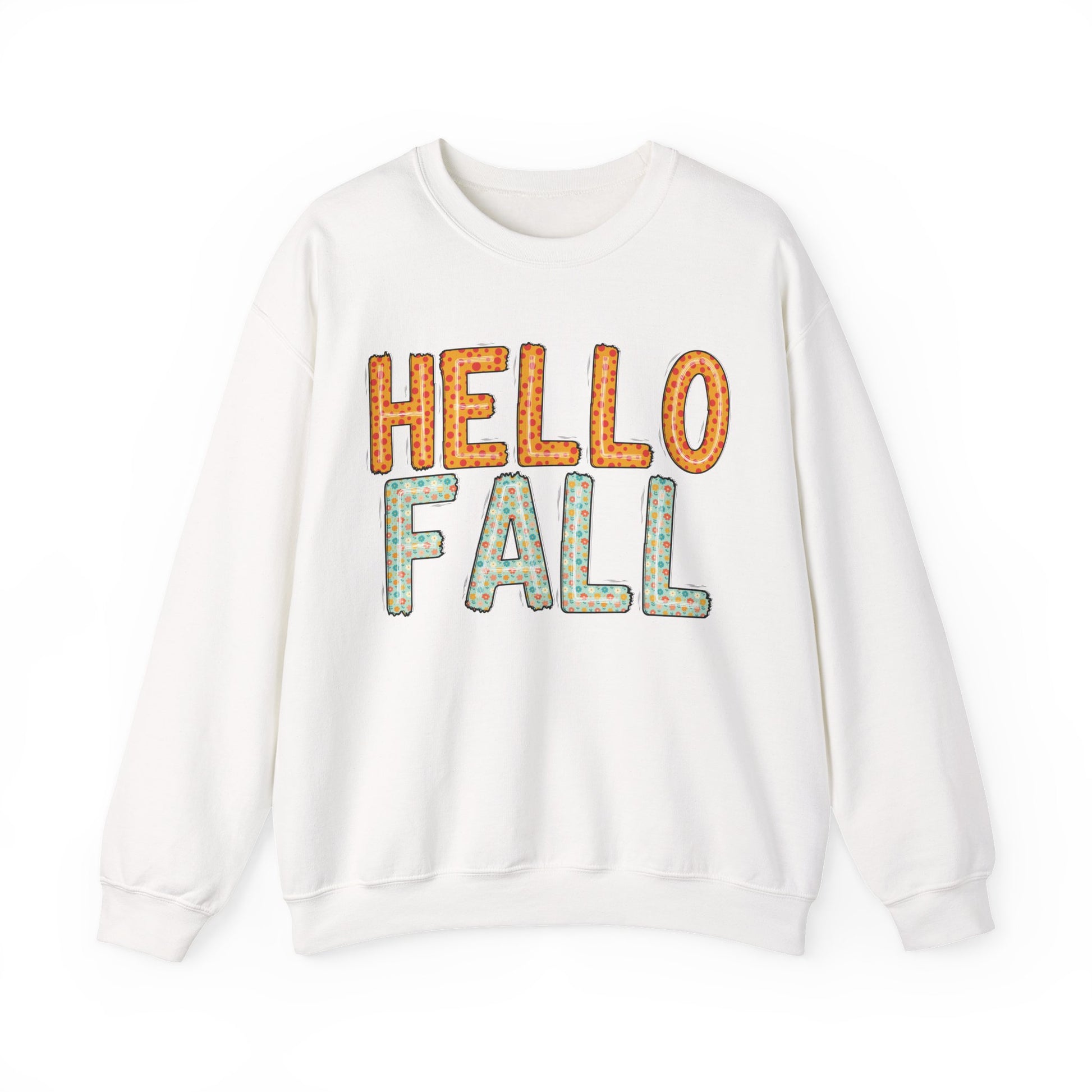 Hello Fall Cute Autumn Sweatshirt - Holiday or Seasonal Design XS-5X