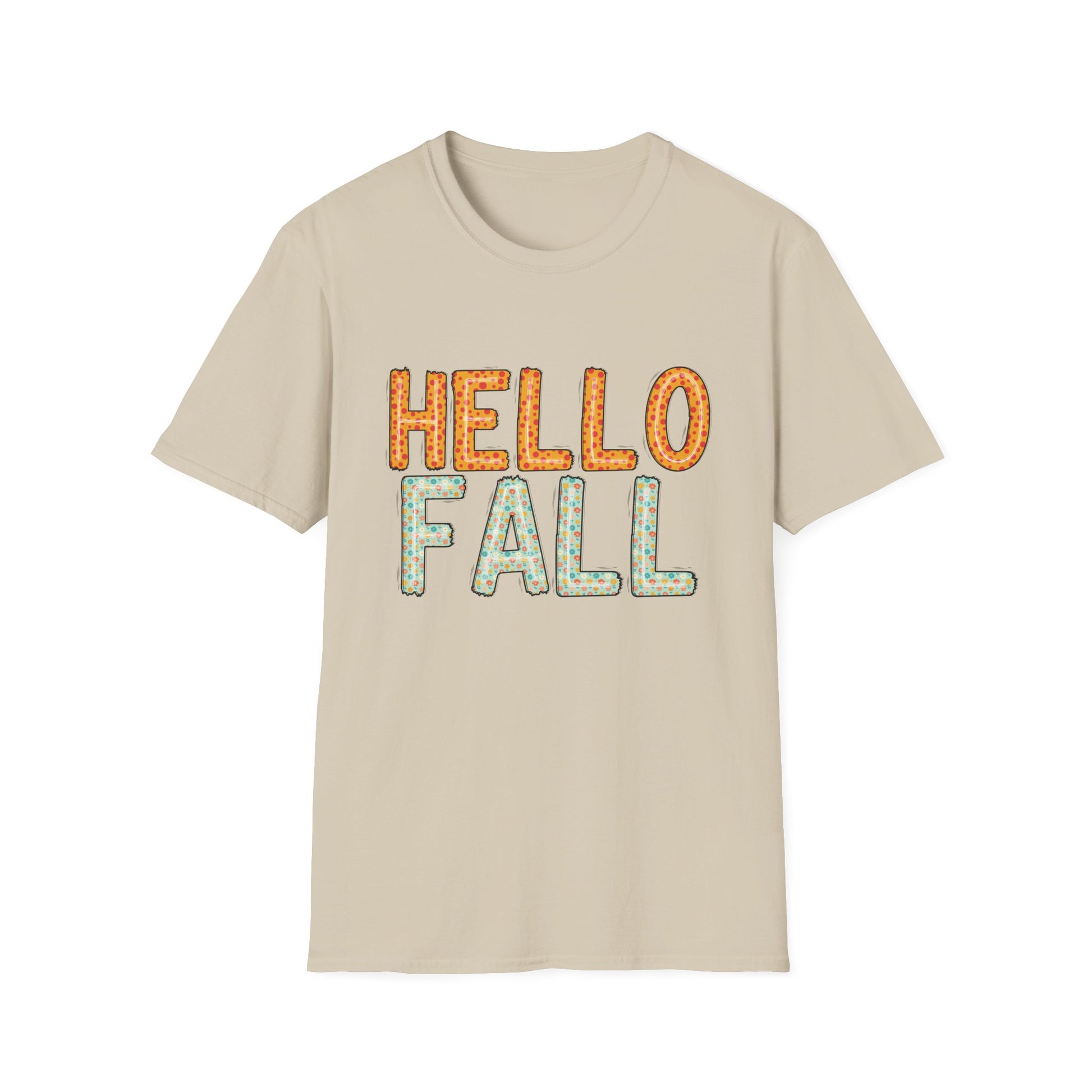 Hello Fall Cute Autumn T-Shirt - Holiday or Seasonal Design XS-5X