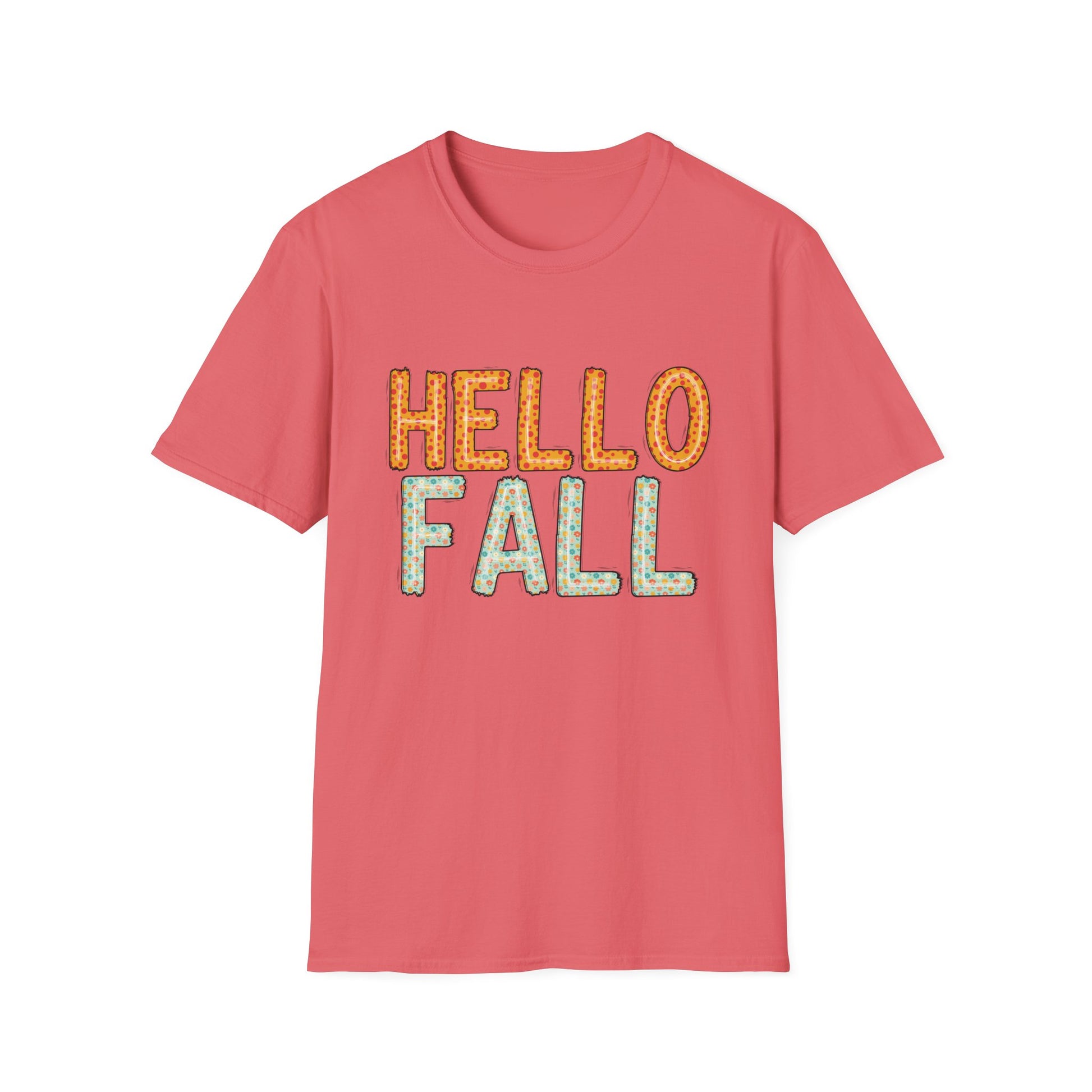 Hello Fall Cute Autumn T-Shirt - Holiday or Seasonal Design XS-5X