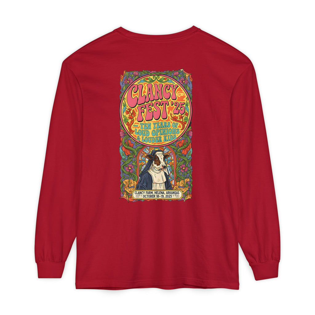 Adult Clancy Fest Long Sleeve Comfort Colors T-Shirt, Unisex Oversized