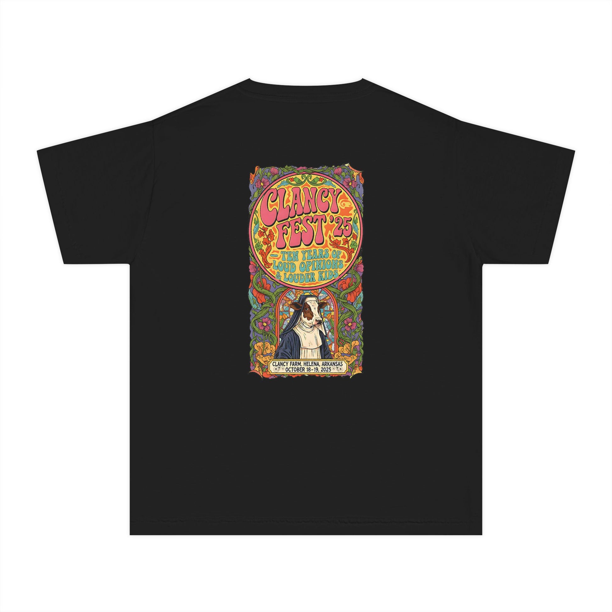 Custom ClancyFest 25 Youth Mid-Weight 100% Cotton Comfort Colors Tee, Kids XS-XL