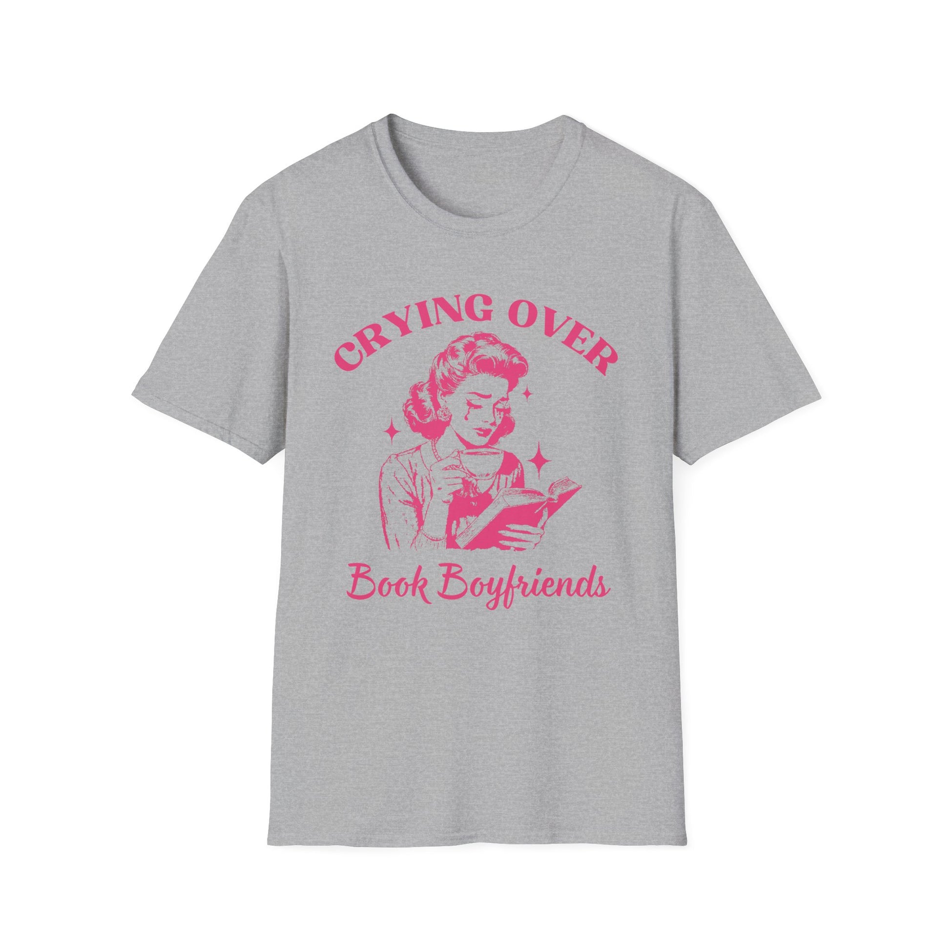 Crying Over Book Boyfriends, Book Lovers Gift, Plus Size, Unisex Softstyle T-Shirt
