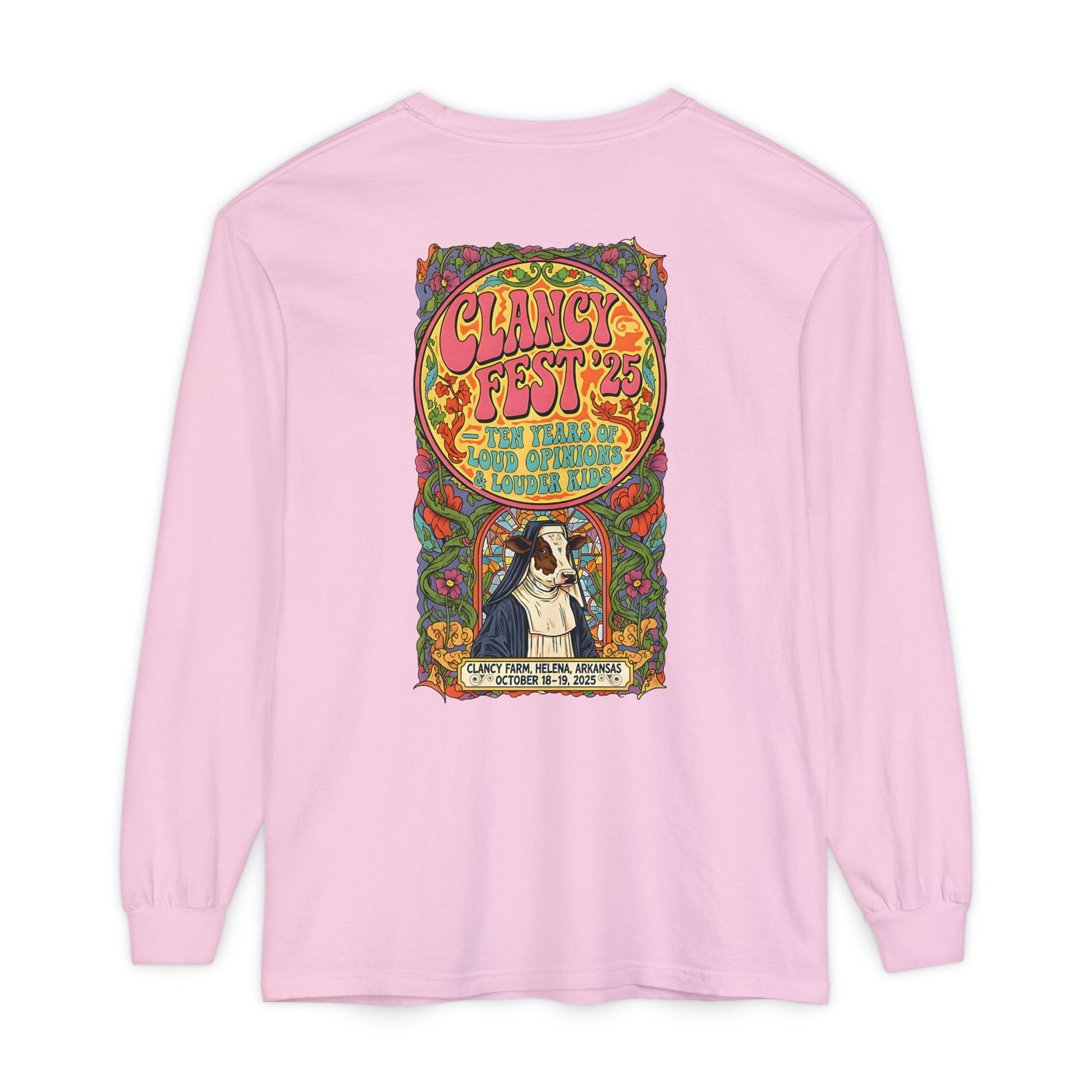 Adult Clancy Fest Long Sleeve Comfort Colors T-Shirt, Unisex Oversized