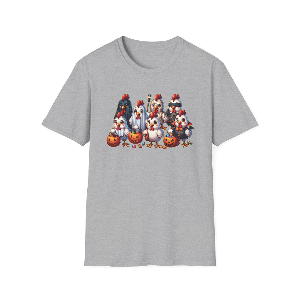 Halloween Chickens Trick or Treating Funny Spooky Season Tee, Unisex T-Shirt XS-5XL