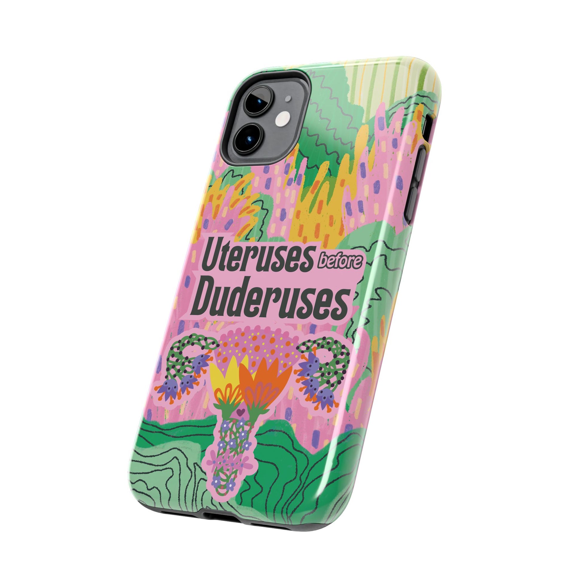 Funny Tough Phone Cases, Beautiful Pink Green Floral Design with Snarky Quote, Unique Phone Cover, Gift for Friends, Snarky Accessory