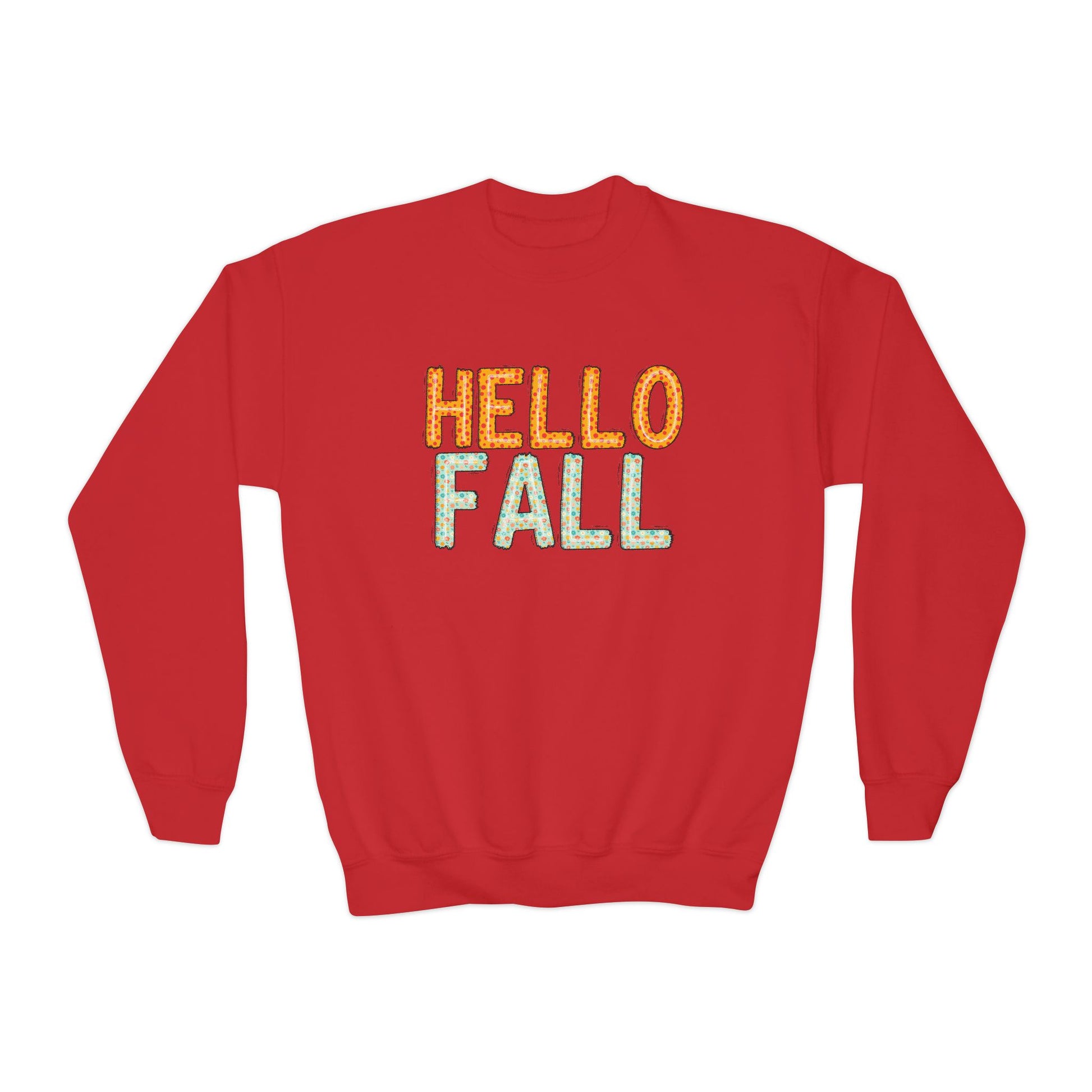 Youth Hello Fall Cute Autumn T-Shirt - Holiday or Seasonal Design XS-5X