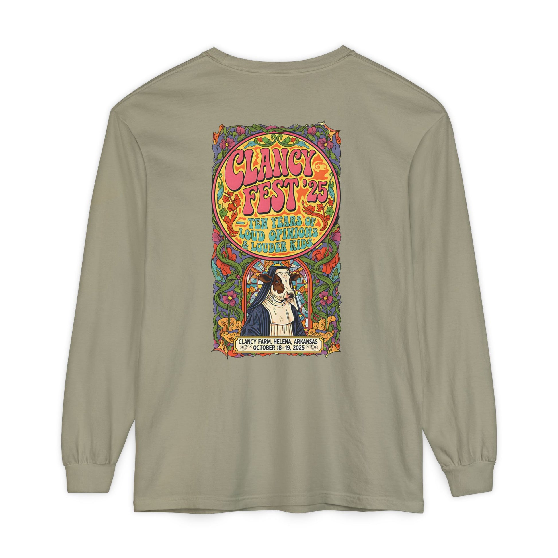 Adult Clancy Fest Long Sleeve Comfort Colors T-Shirt, Unisex Oversized