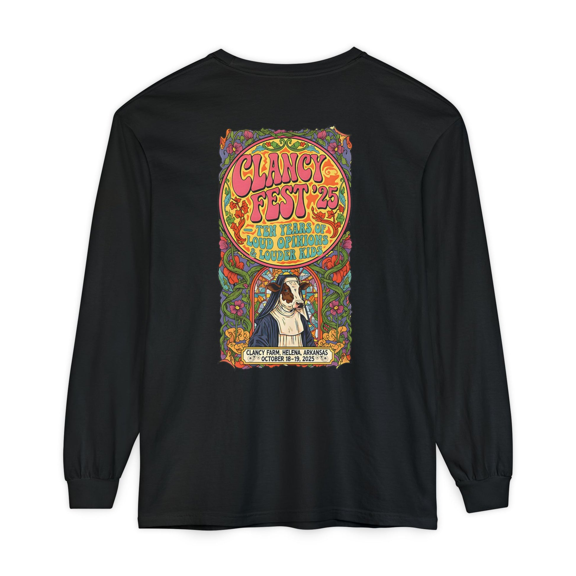 Adult Clancy Fest Long Sleeve Comfort Colors T-Shirt, Unisex Oversized