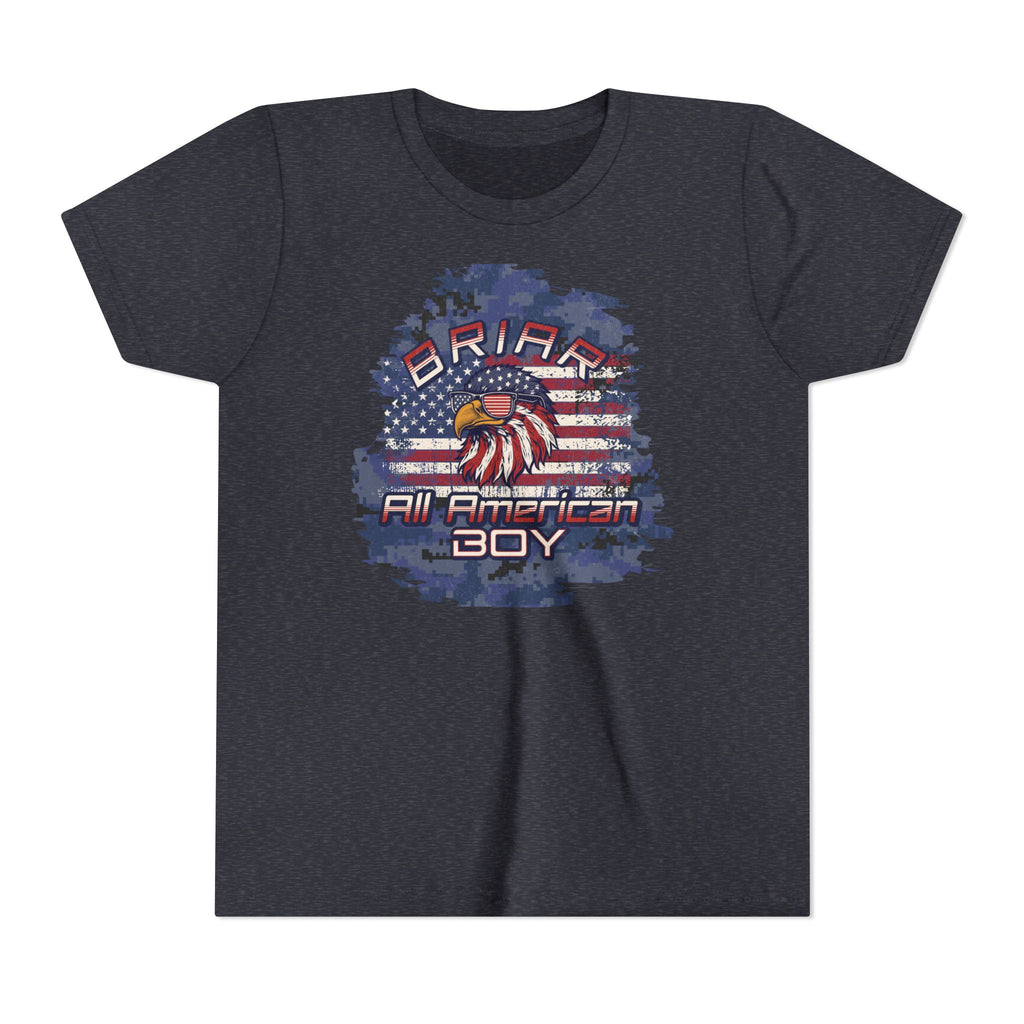 Personalized All-American Boy Youth Tee - Patriotic Shirt Birthday Gift, School Shirt
