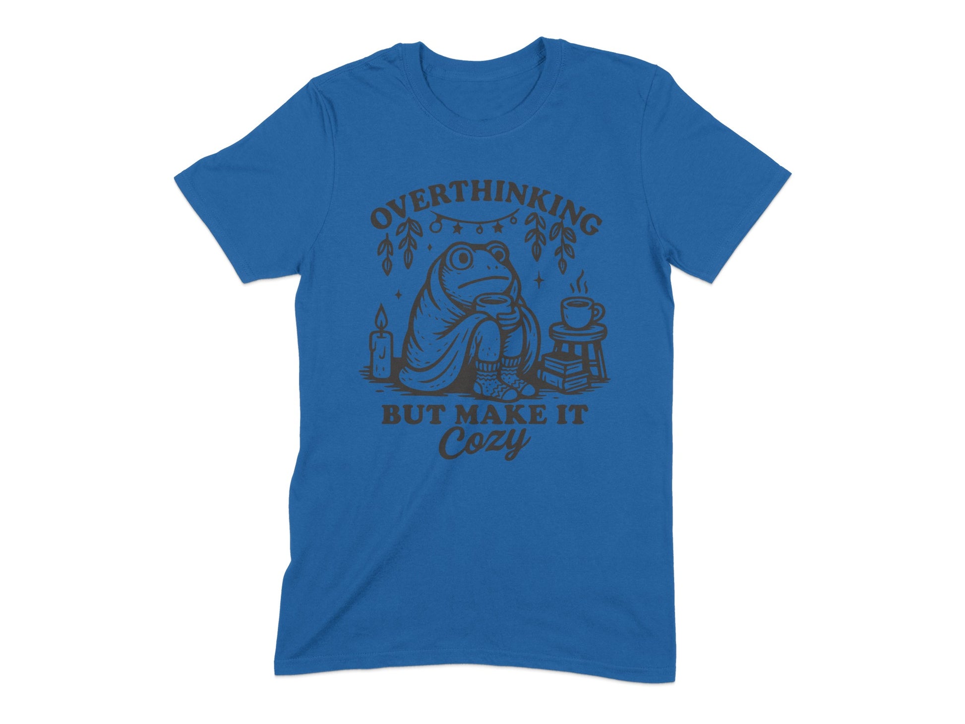 Overthinking But Make It Cozy Frog Graphic T-Shirt product