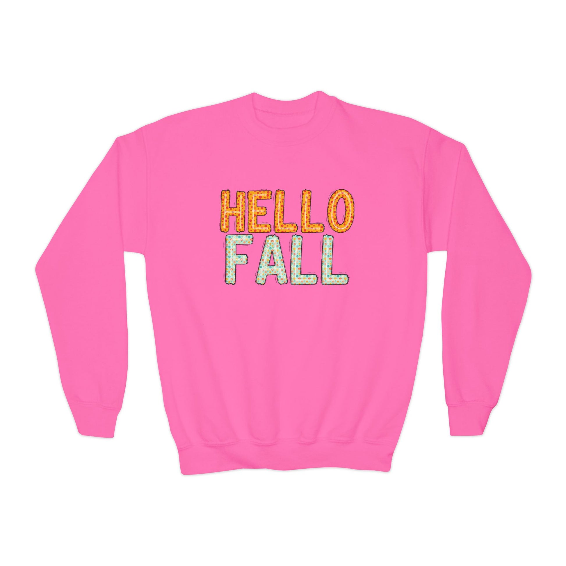 Youth Hello Fall Cute Autumn T-Shirt - Holiday or Seasonal Design XS-5X