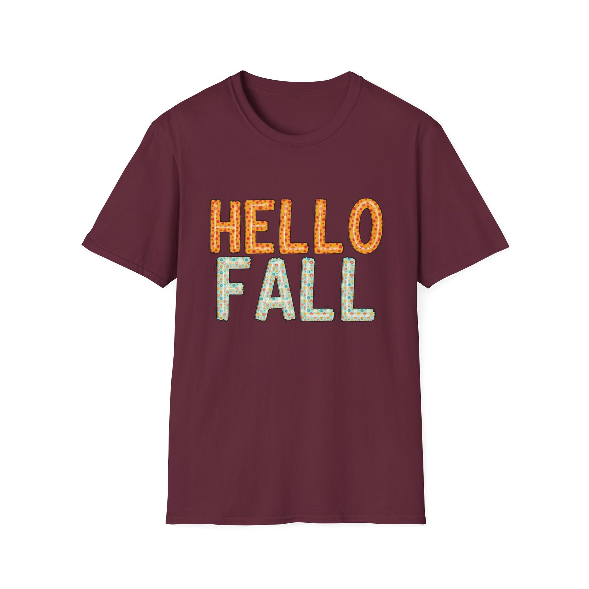 Hello Fall Cute Autumn T-Shirt - Holiday or Seasonal Design XS-5X
