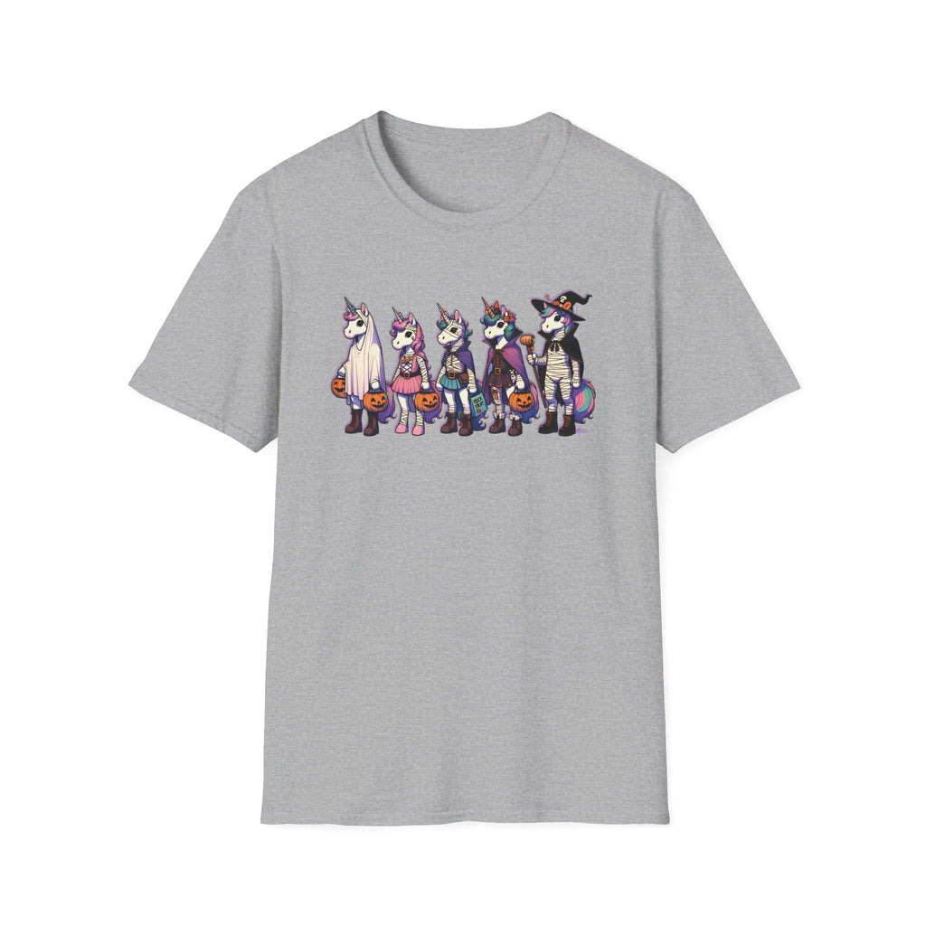 Halloween Unicorns Trick or Treating Tee, Funny Unisex T-Shirt XS-5XL