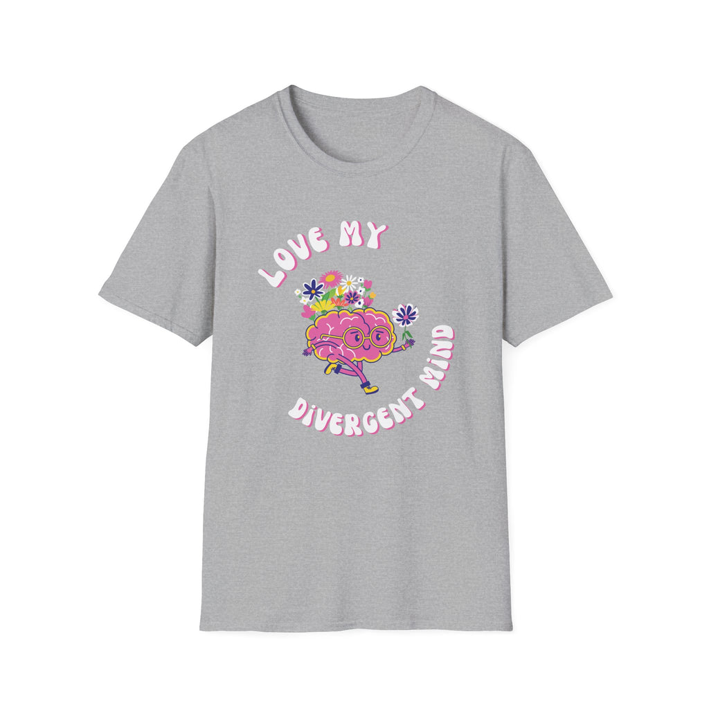 Divergent Mind Celebrate NeuroDiversity NeuroSpicy ADHD Brain Tee
