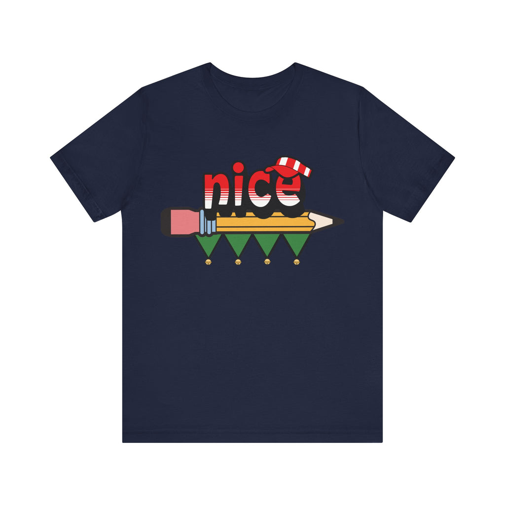 Naughty or Nice List, Tally Elf Nice Very Merry Christmas Party, Unisex Jersey Short Sleeve Tee