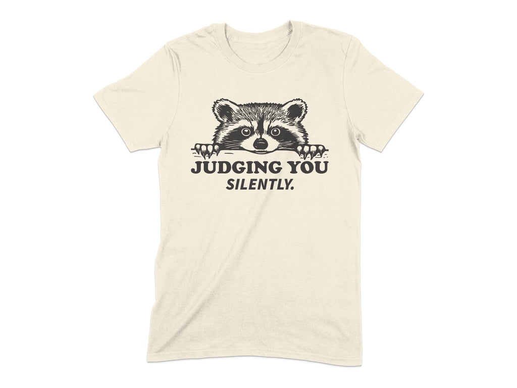 Judging You Silently Raccoon Graphic Tee Product