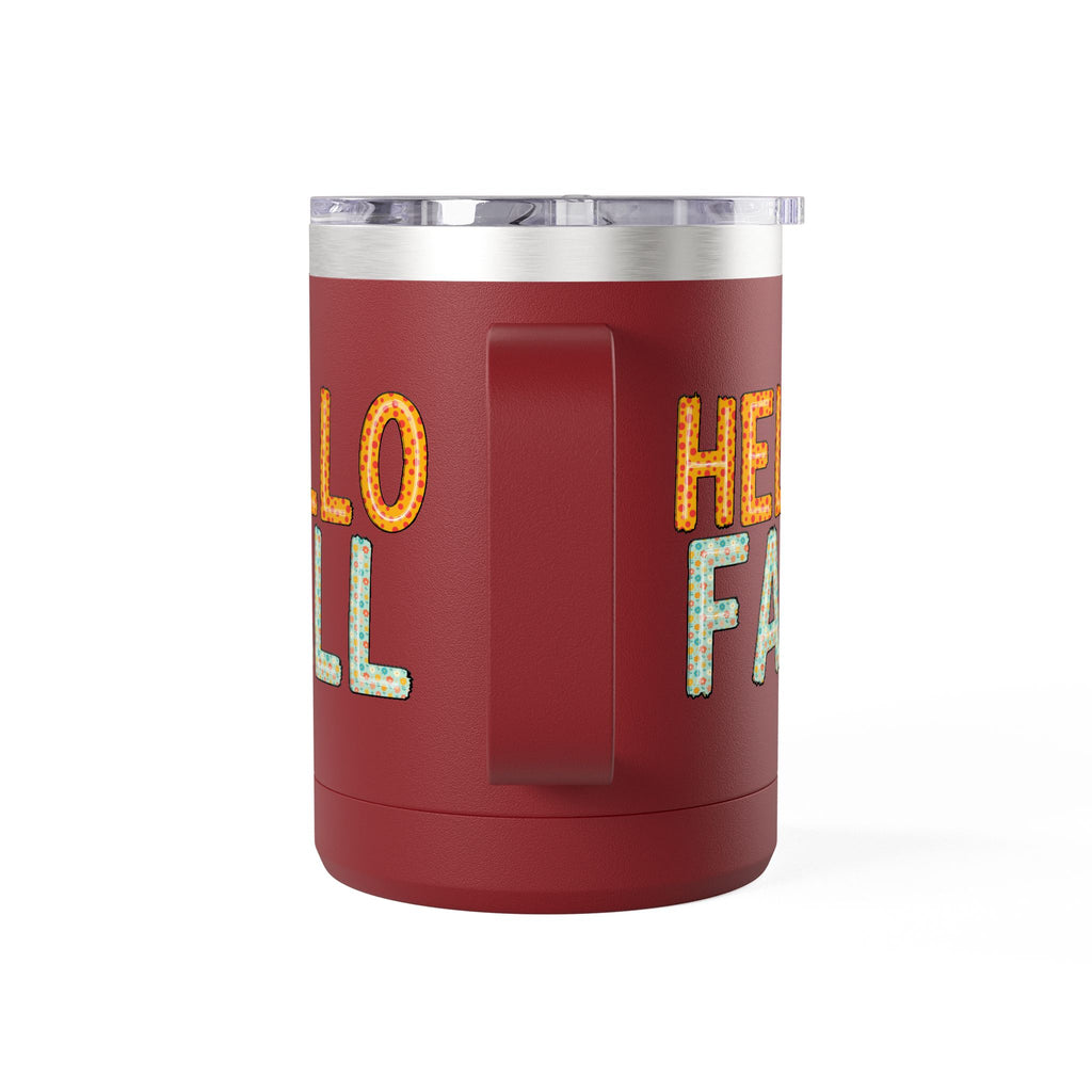 Autumn-Themed Coffee 15 oz. Mug Tumbler - Hello Fall, for Coffee Tea or Alcoholic Beverage Lovers, Fall Holiday Decor, Pumpkin Spice Enthusiasts