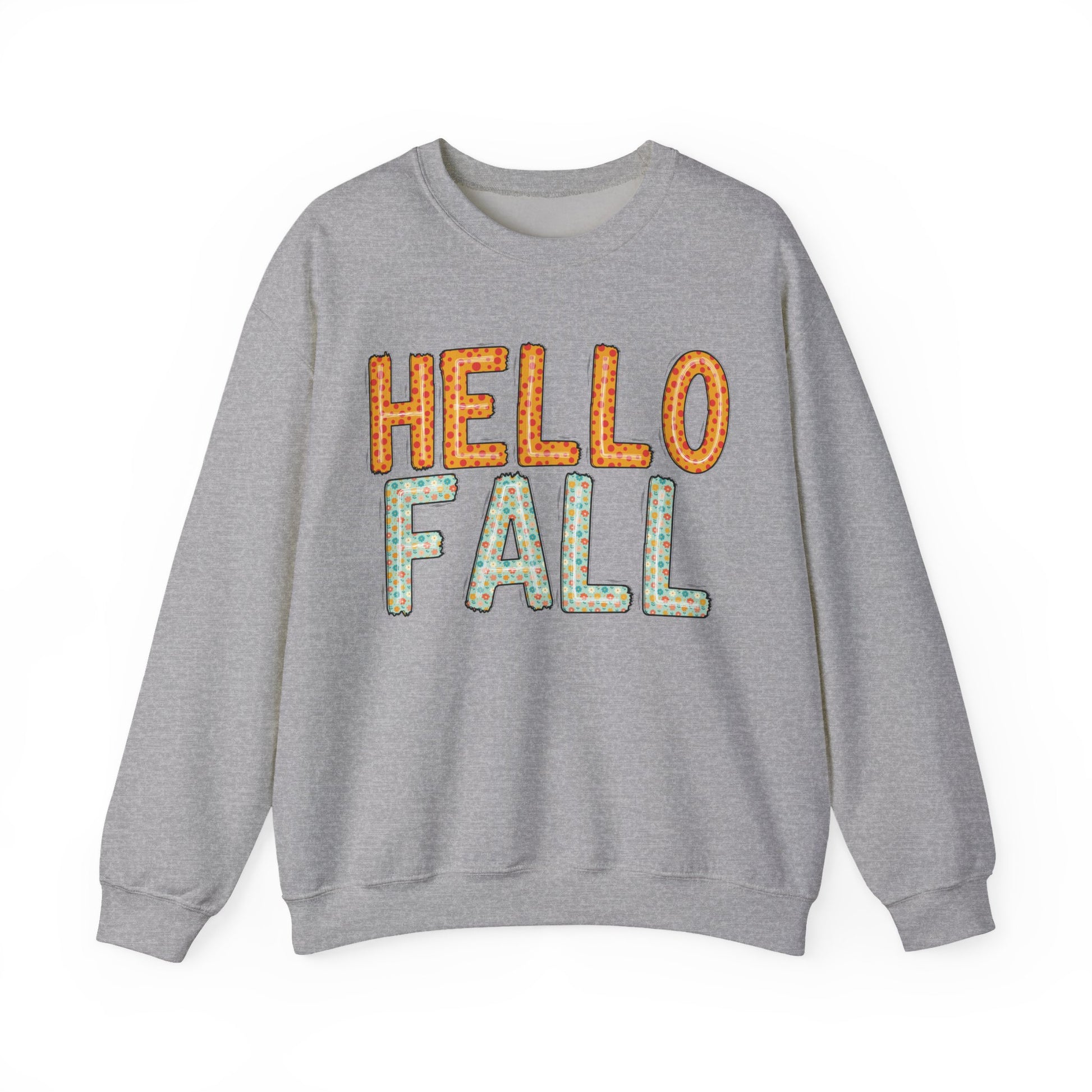 Hello Fall Cute Autumn Sweatshirt - Holiday or Seasonal Design XS-5X