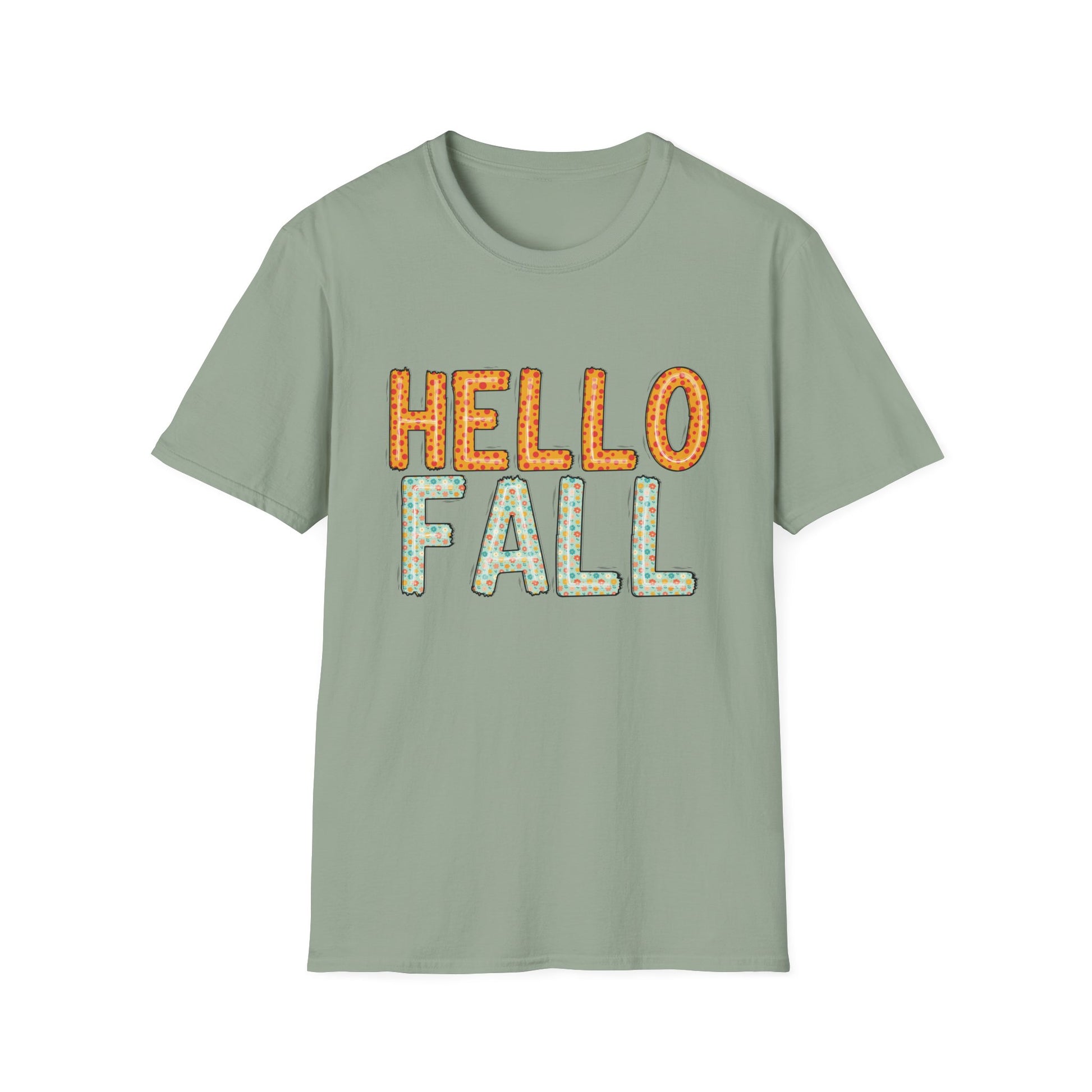 Hello Fall Cute Autumn T-Shirt - Holiday or Seasonal Design XS-5X