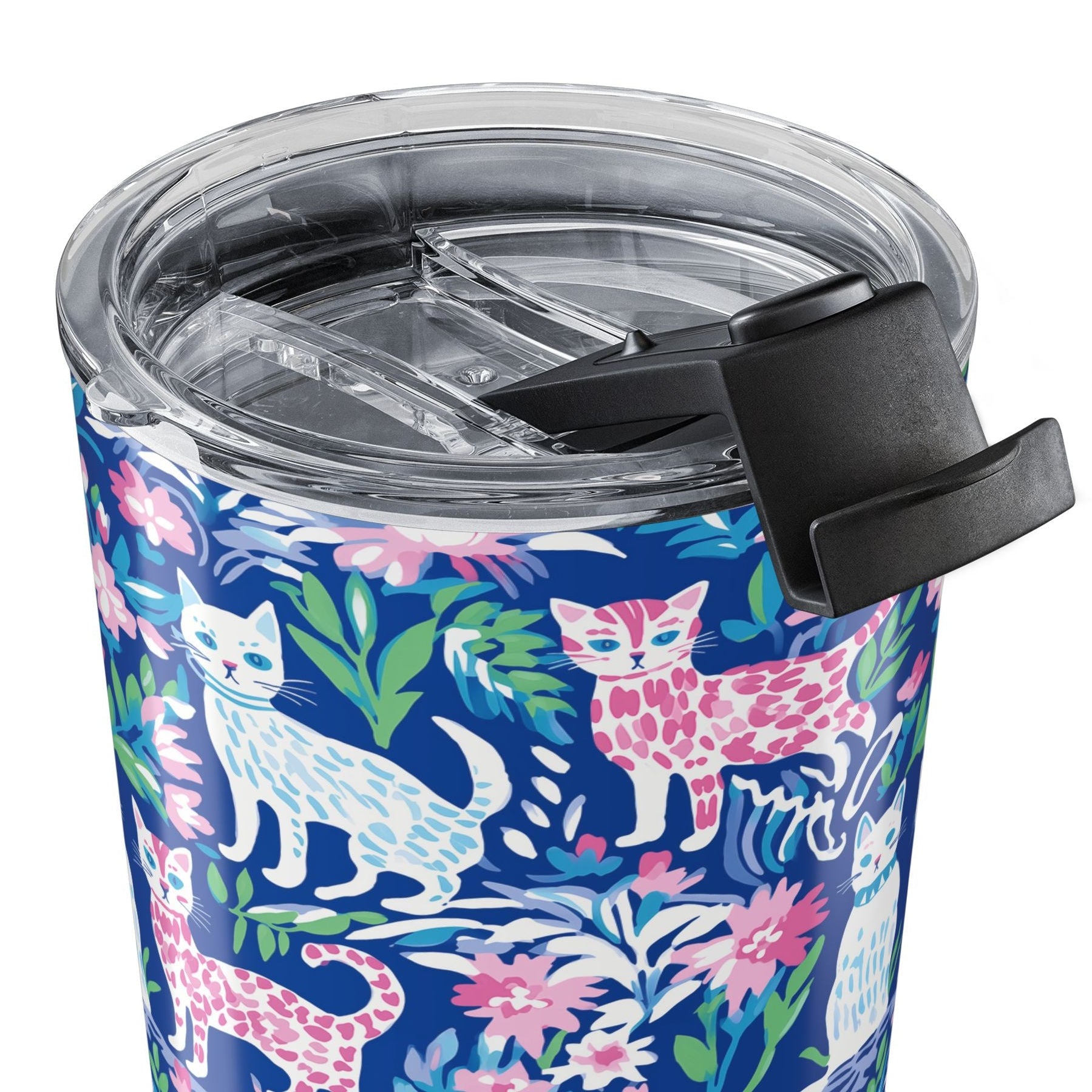 Palm Beach, But Make It Cat, Cat Lover's Floral Tumbler 20oz Insulated Dishwasher Safe Travel Mug