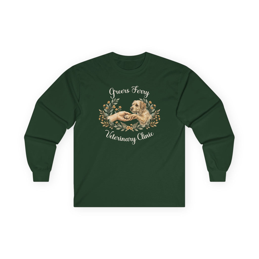 "Greers Ferry Veterinary Clinic" Cat & Dog Floral Long sleeve T-Shirt 2