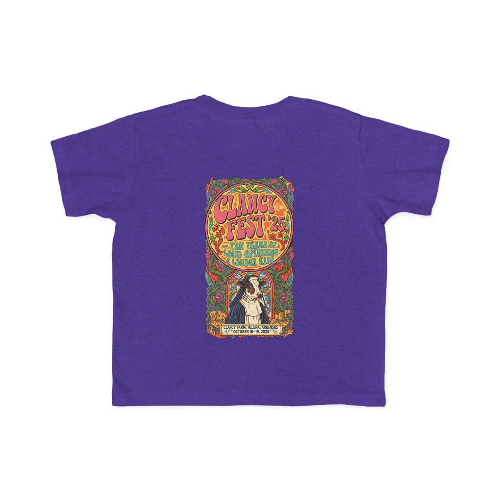 Custom ClancyFest 25 Toddler Short-Sleeve Light-Weight 100% Cotton T-Shirt, 2T-6T