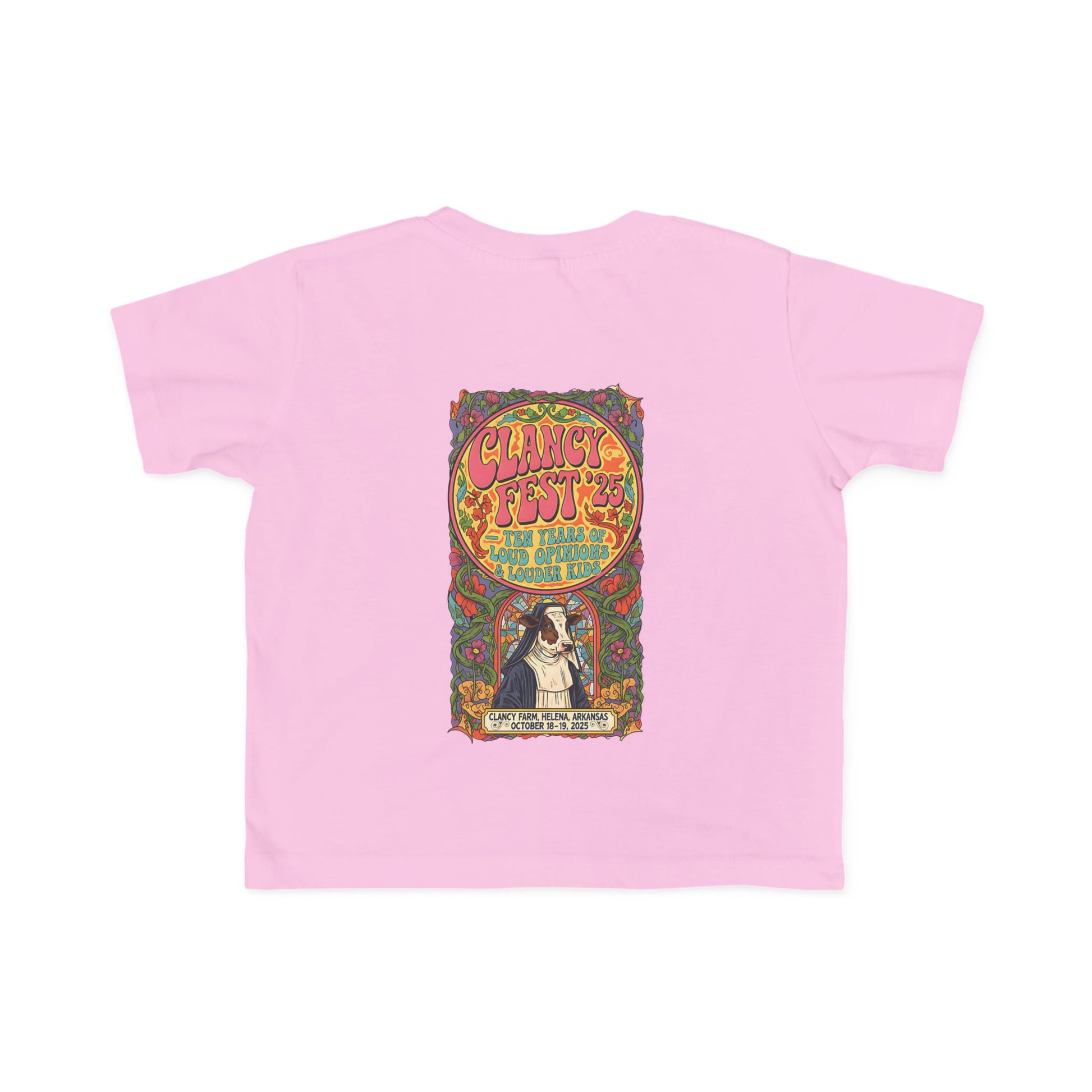 Custom ClancyFest 25 Toddler Short-Sleeve Light-Weight 100% Cotton T-Shirt, 2T-6T