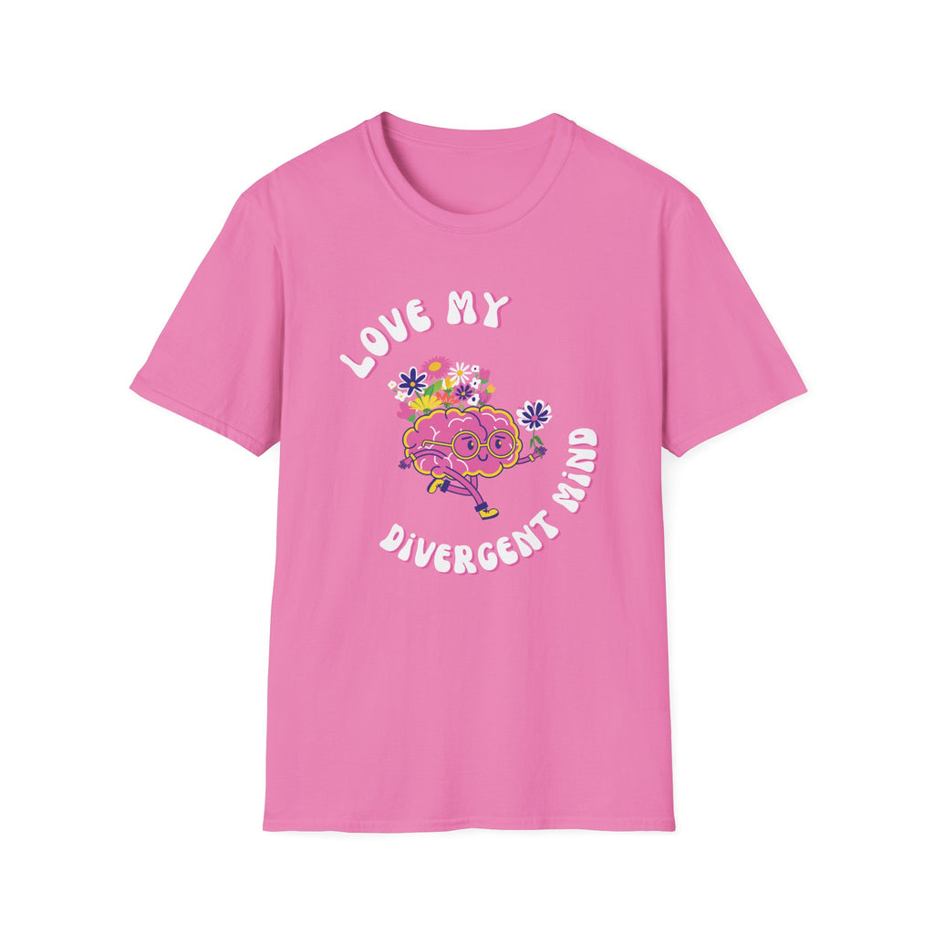 Divergent Mind Celebrate NeuroDiversity NeuroSpicy ADHD Brain Tee