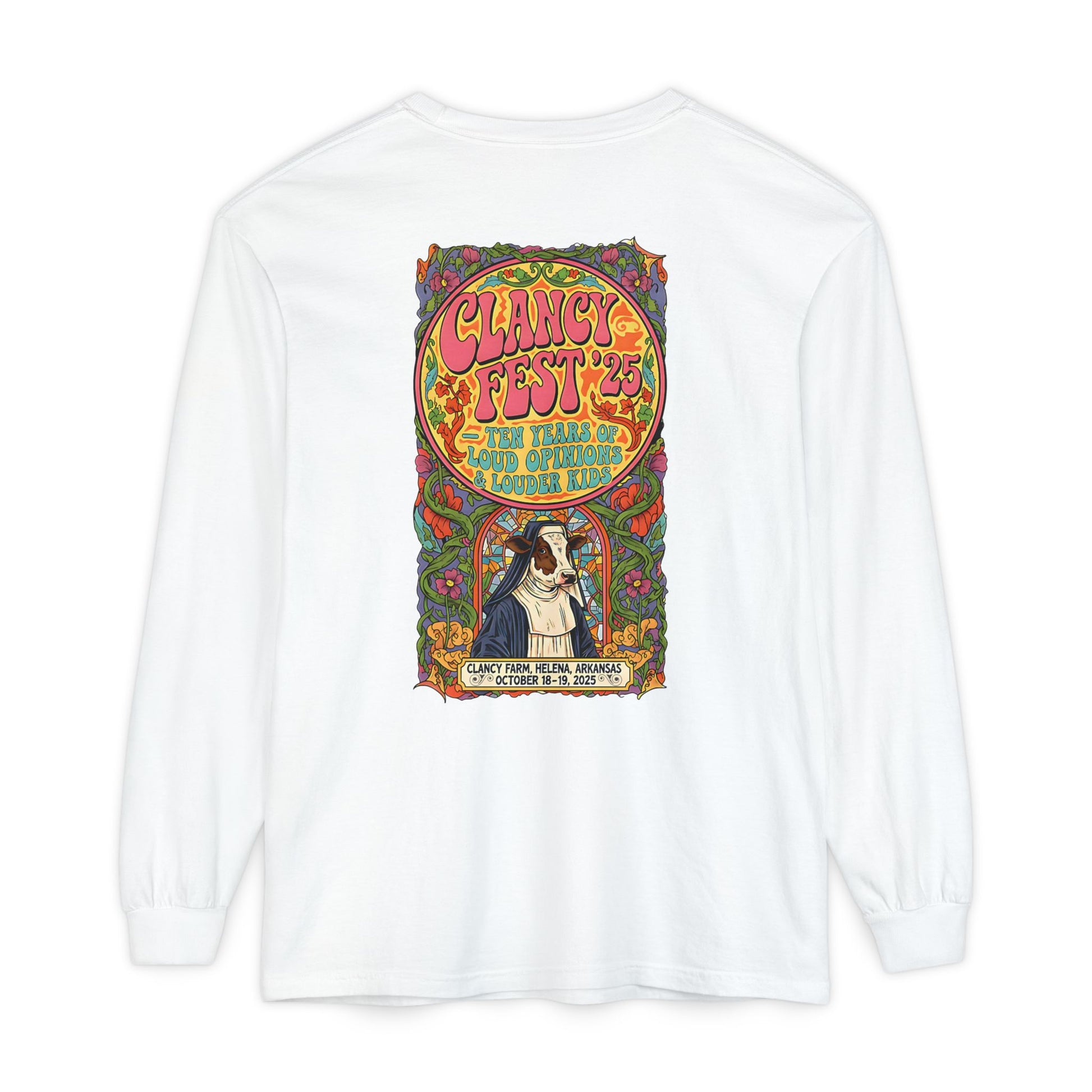 Adult Clancy Fest Long Sleeve Comfort Colors T-Shirt, Unisex Oversized