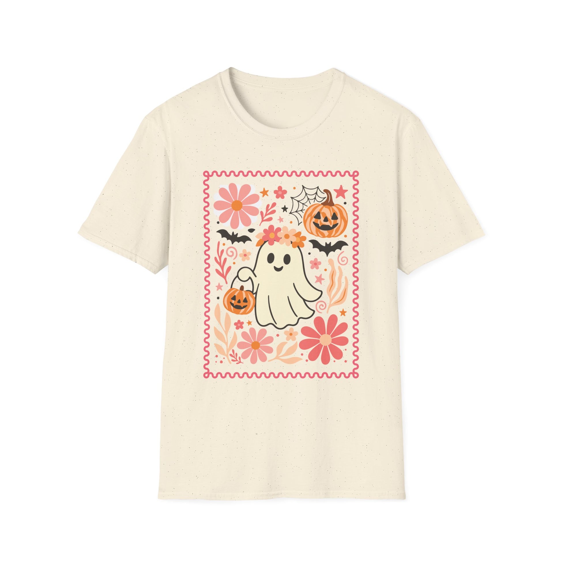 Cute Halloween Youth Tee, Ghost and Pumpkin Design, Kids Halloween Unisex XS-5X