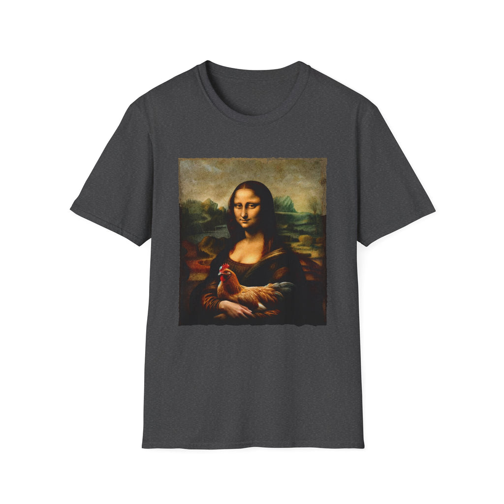 Mona Lisa Chicken Portrait Unisex Softstyle T-Shirt