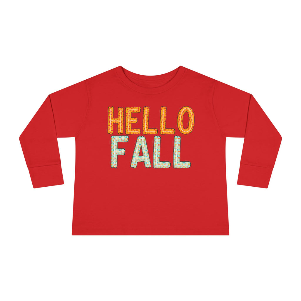 Toddler Hello Fall Cute Autumn T-Shirt - Holiday or Seasonal Design XS-5X